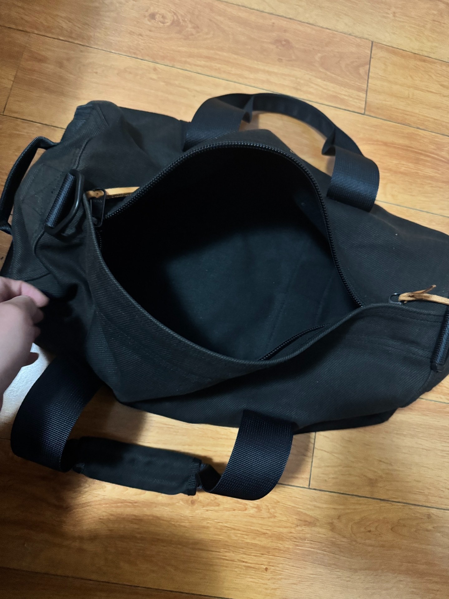 Iron Heart Black Duffel Bag — back