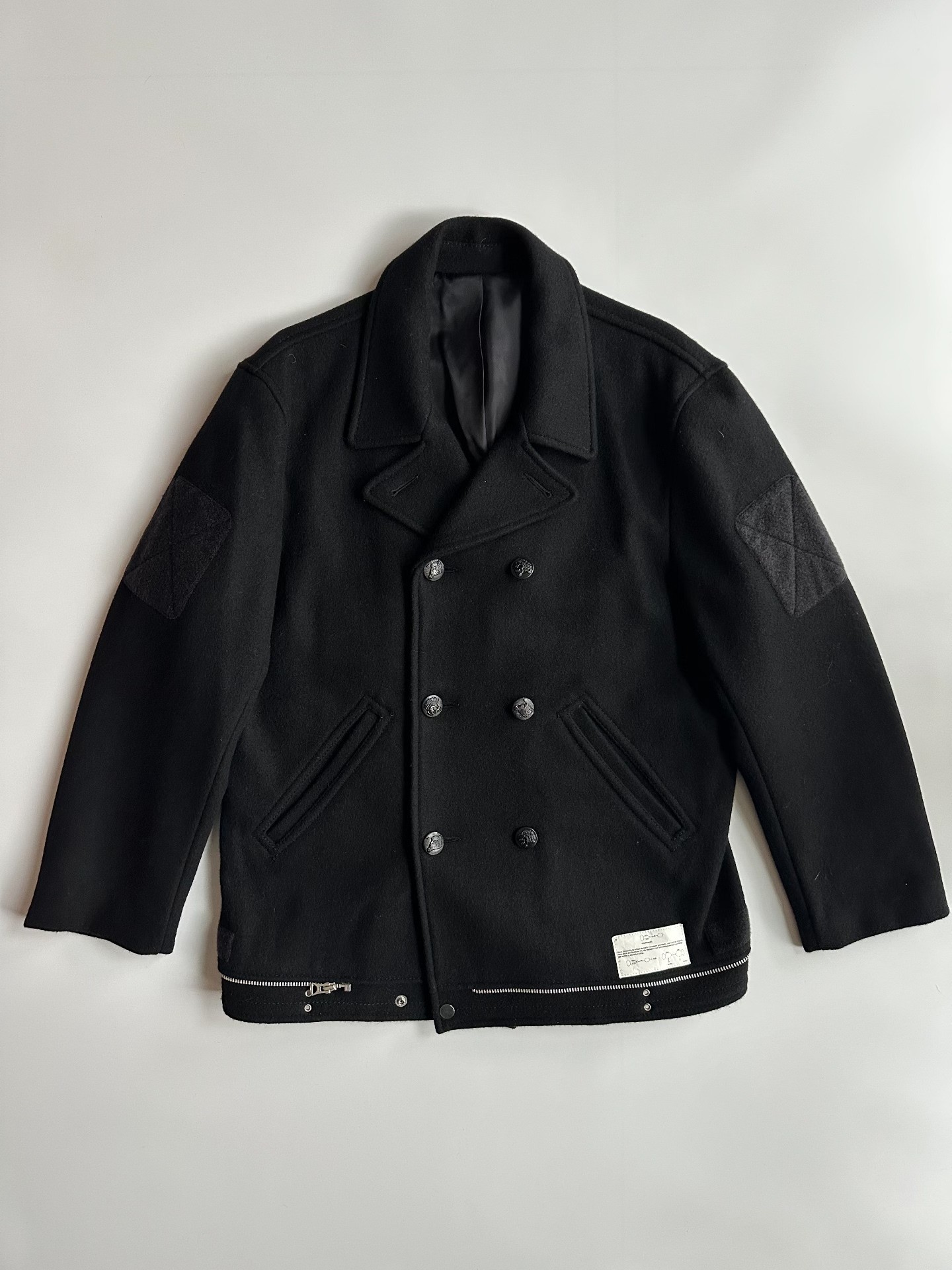 Undercover 10AW Black Wool Peacoat
