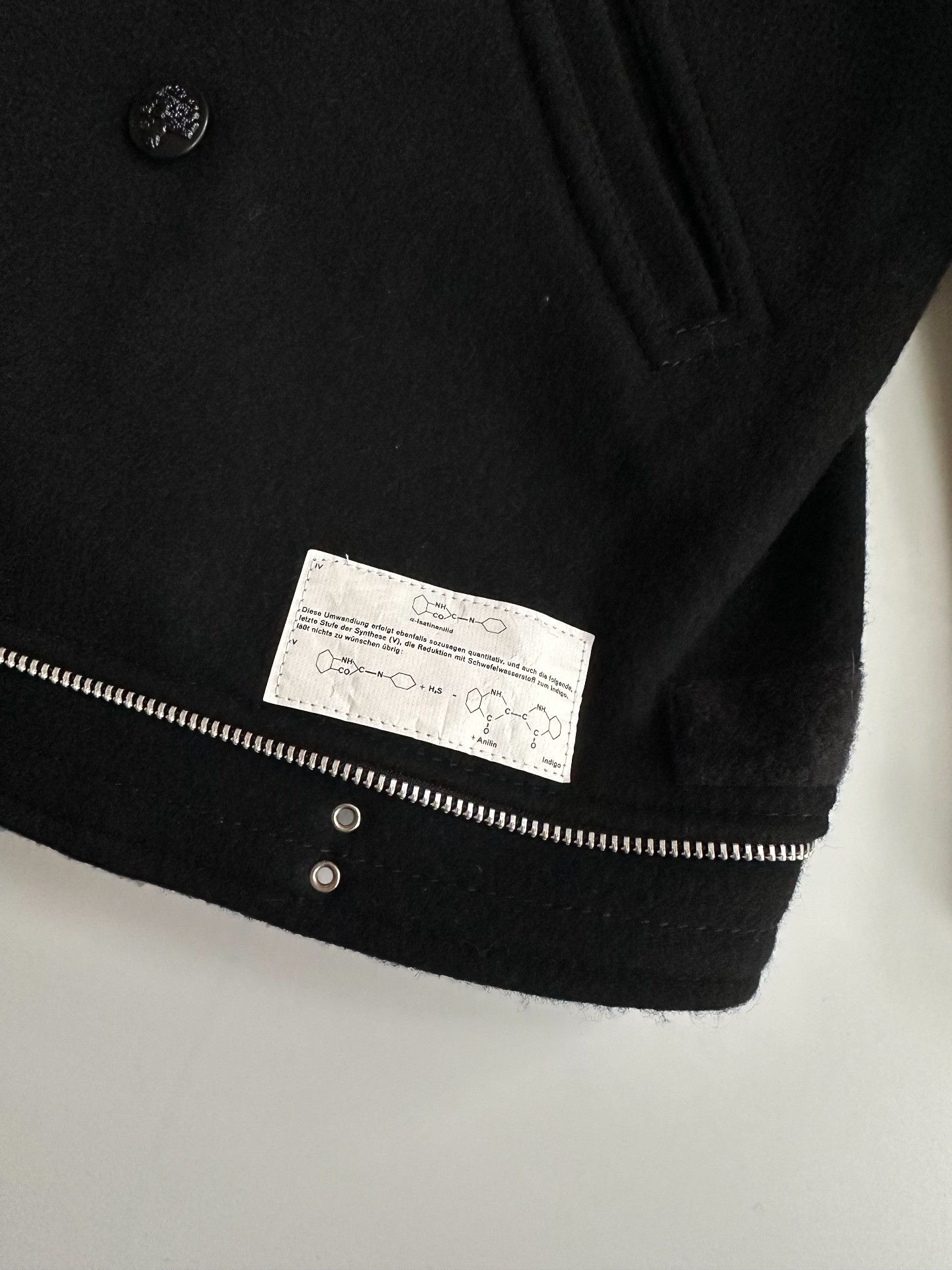 Undercover 10AW Black Wool Peacoat — back