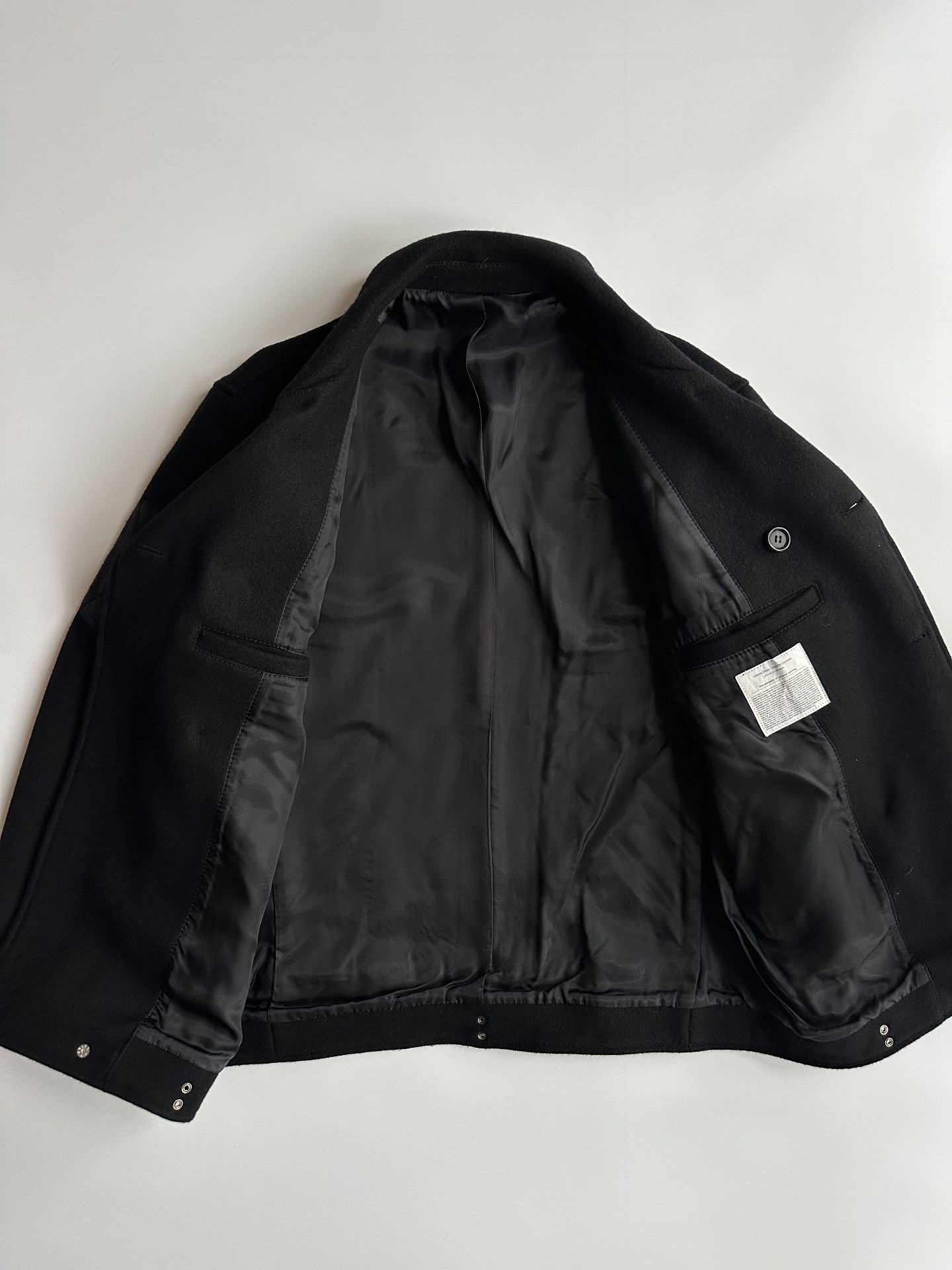 Undercover 10AW Black Wool Peacoat — front