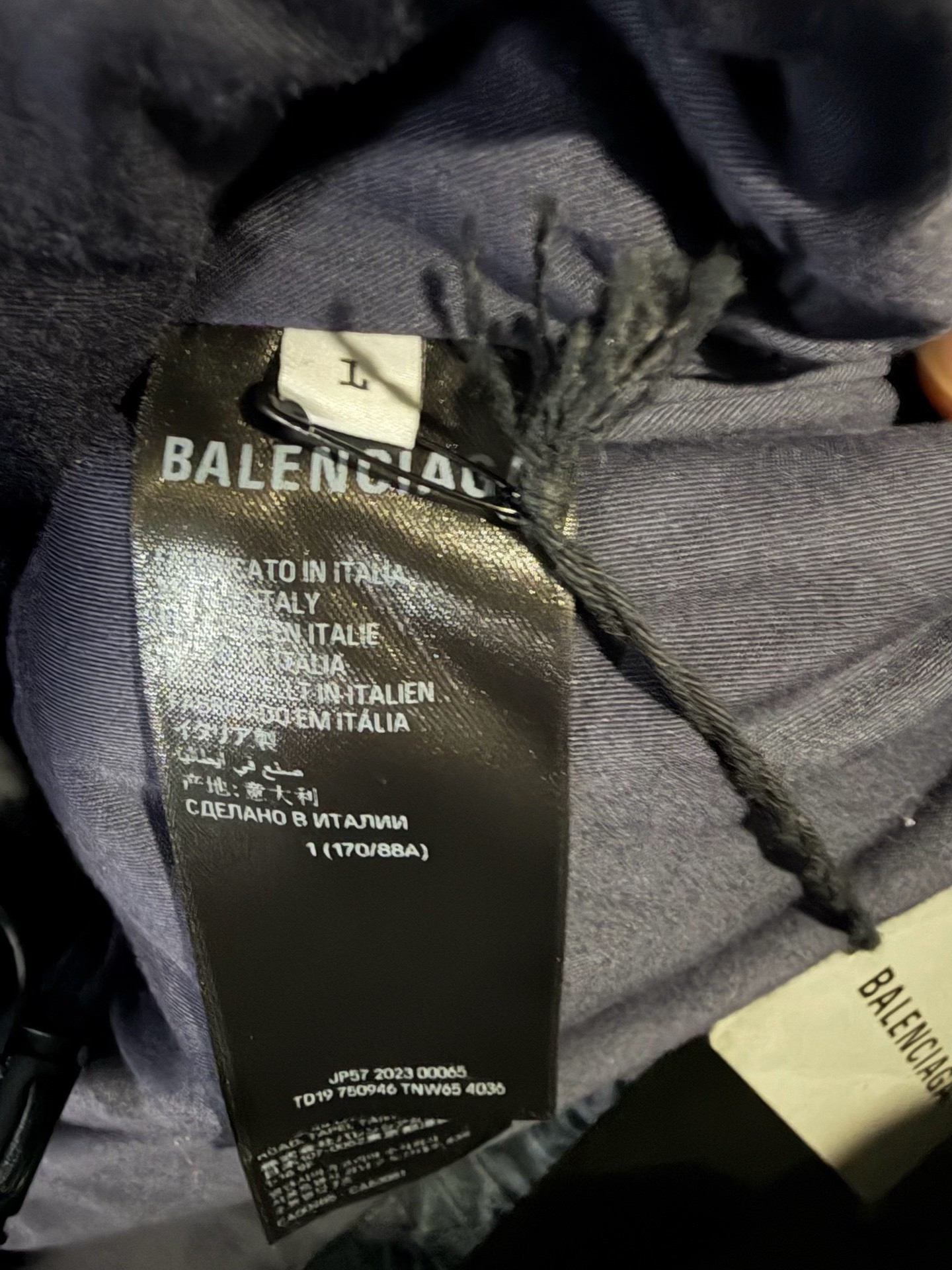 Balenciaga Light Blue Denim Parka Jacket — back