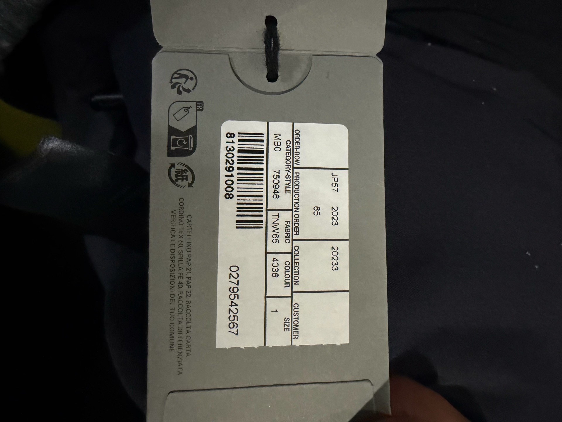 Balenciaga Light Blue Denim Parka Jacket — label