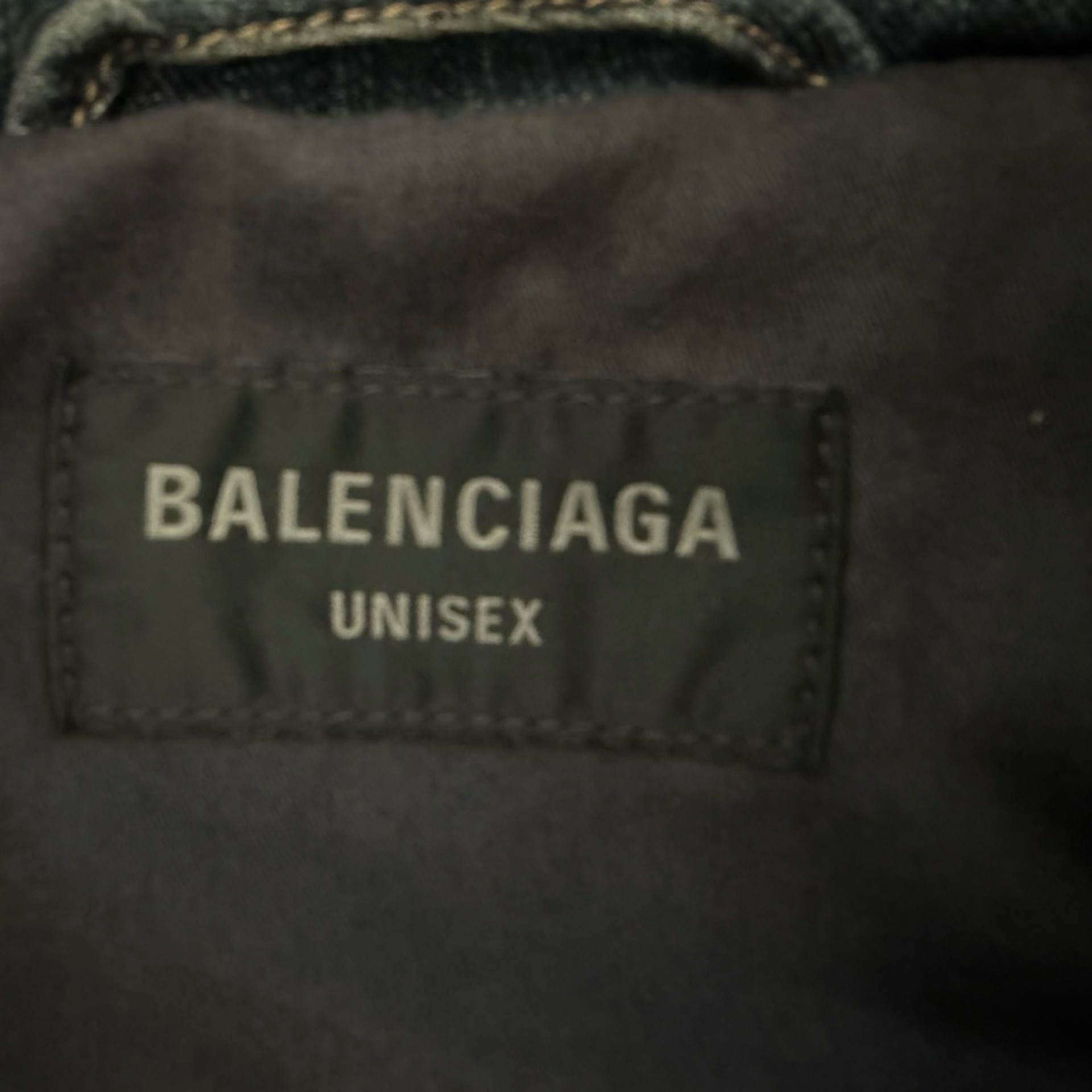 Balenciaga Light Blue Denim Parka Jacket — detail