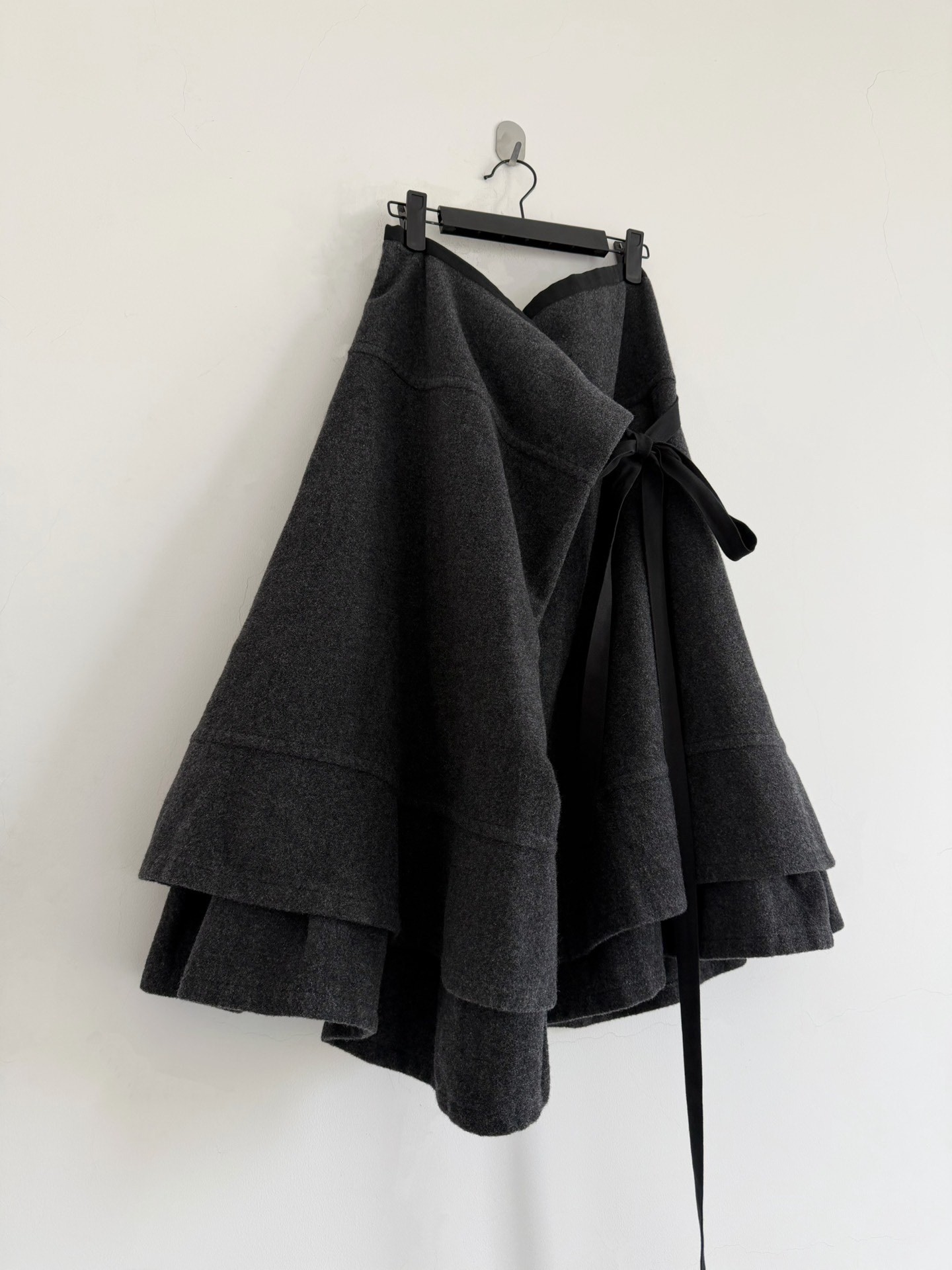 Comme des Garcons Tricot Tiered Wool Skirt — back