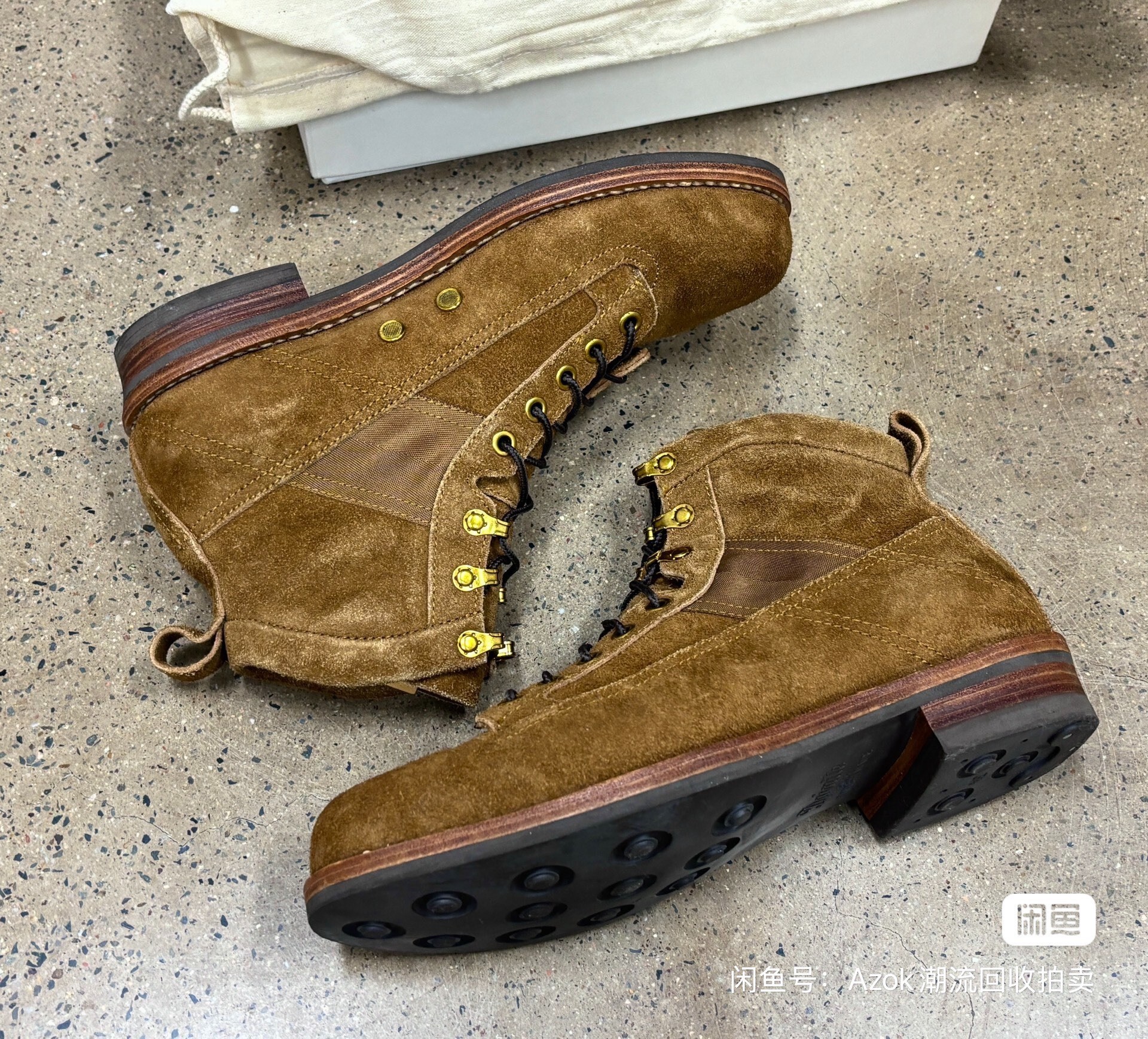 Visvim Beard Folk Suede Work Boots — label