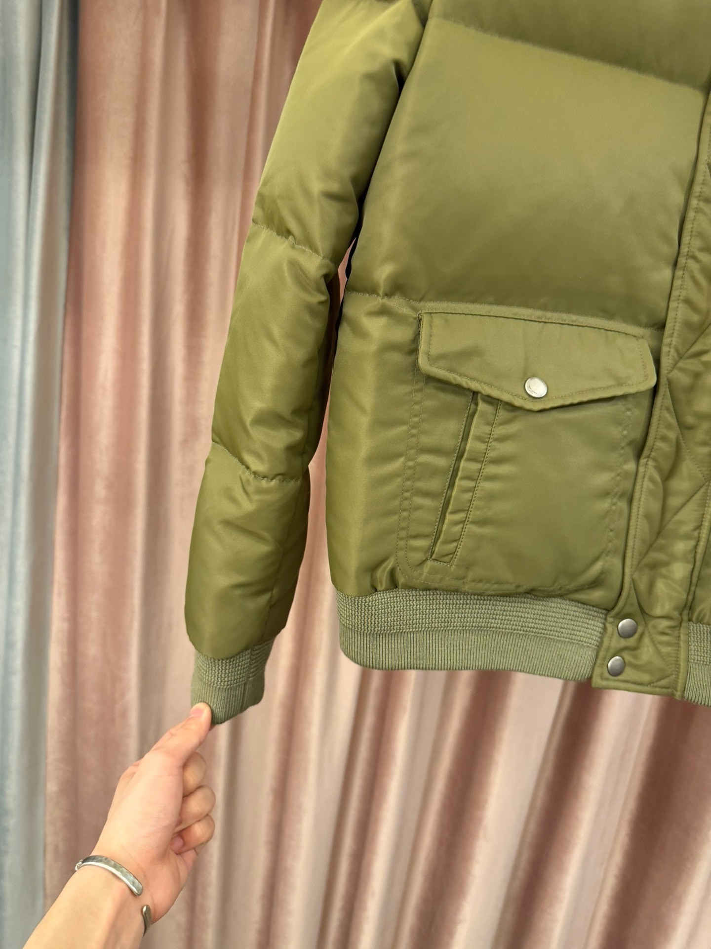 Saint Laurent Green Puffer Jacket — back