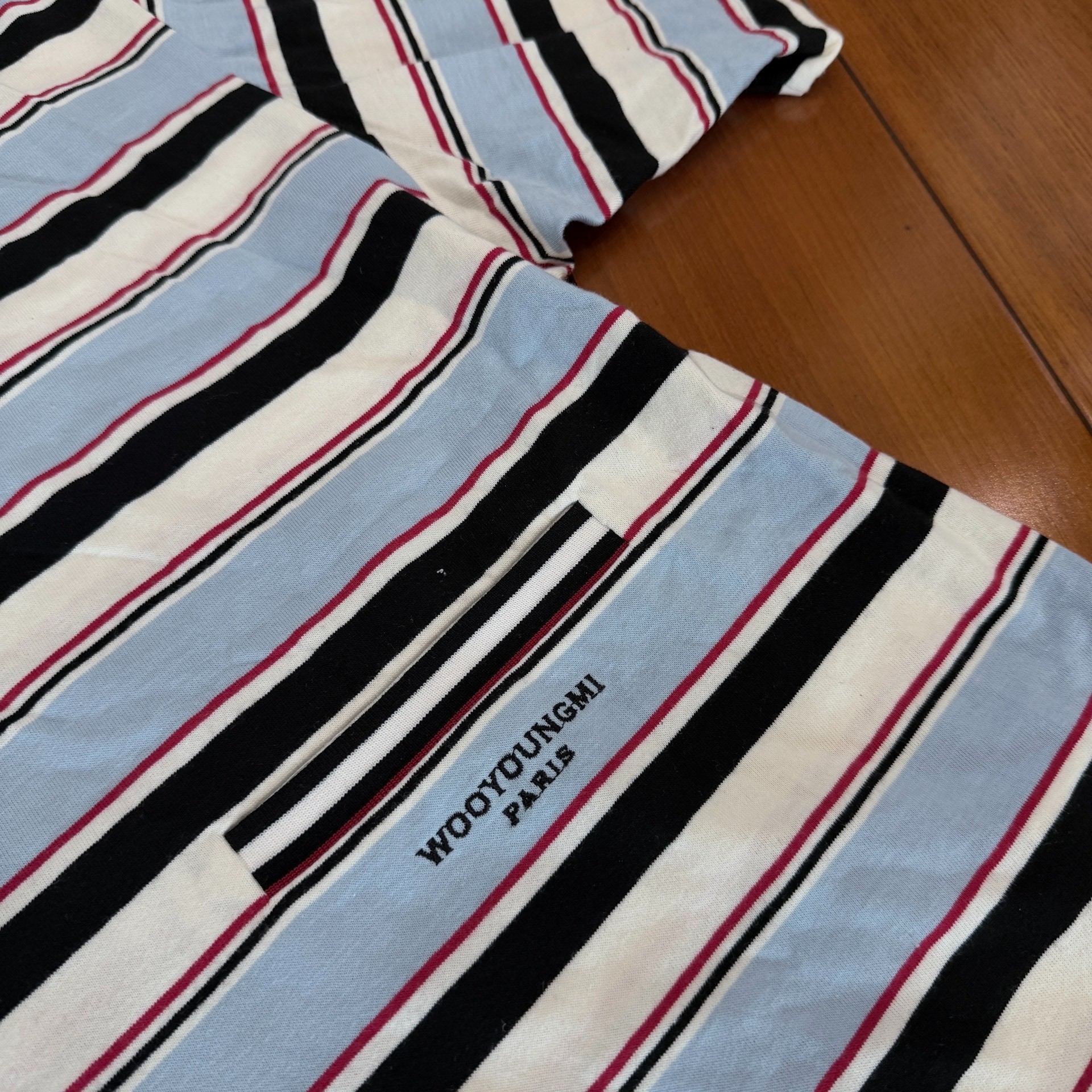 Wooyoungmi Striped Short-Sleeve Polo — detail