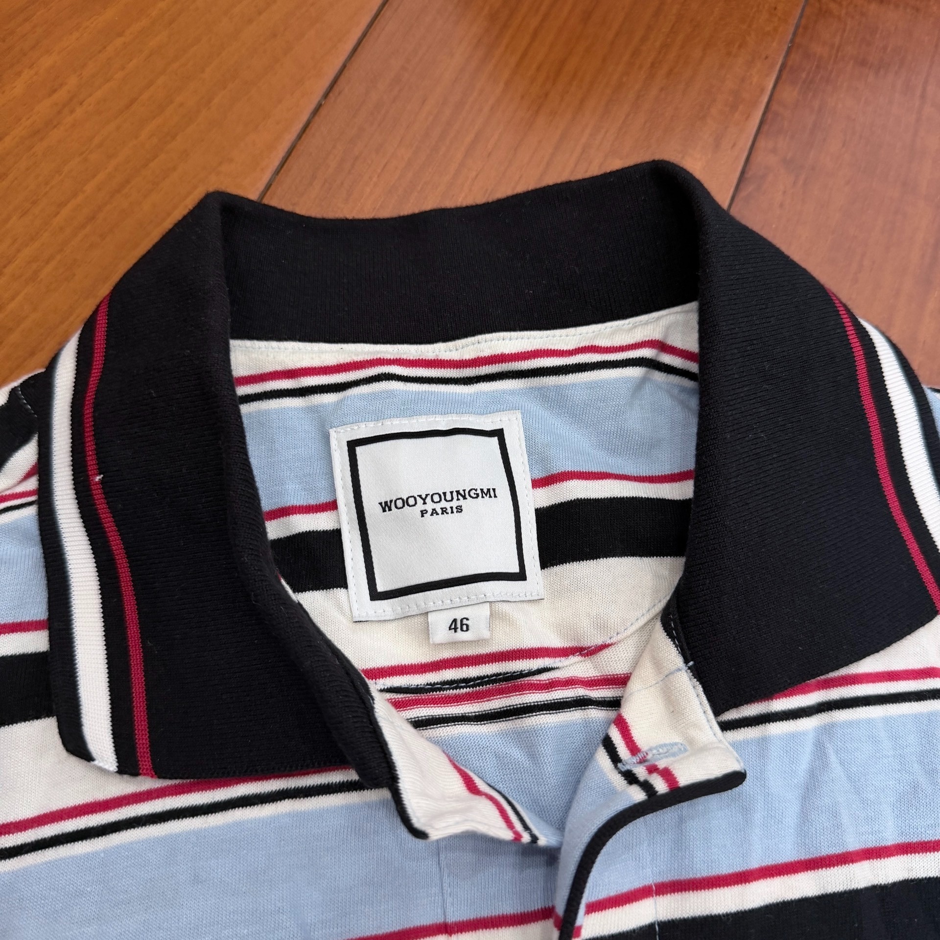 Wooyoungmi Striped Short-Sleeve Polo — back