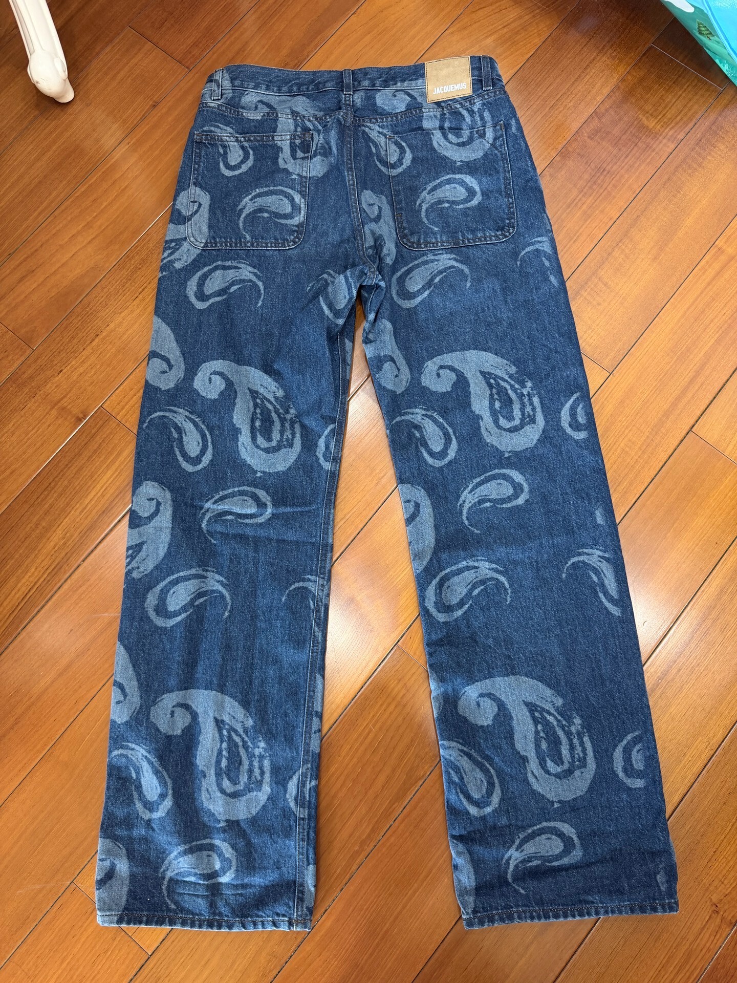 Jacquemus Paisley Wide-Leg Denim Jeans — front