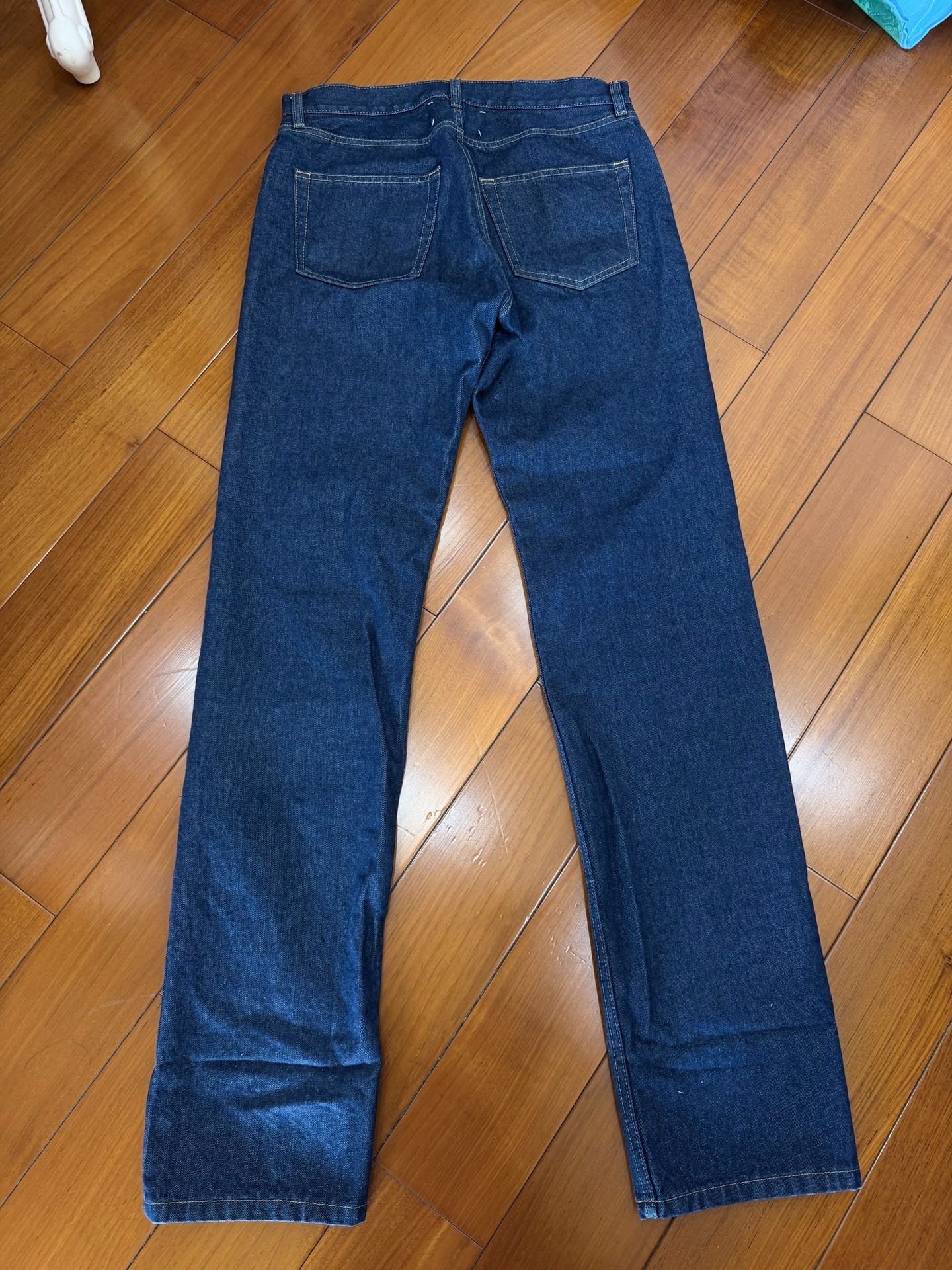 Maison Margiela Dark Blue Wide Leg Jeans — front