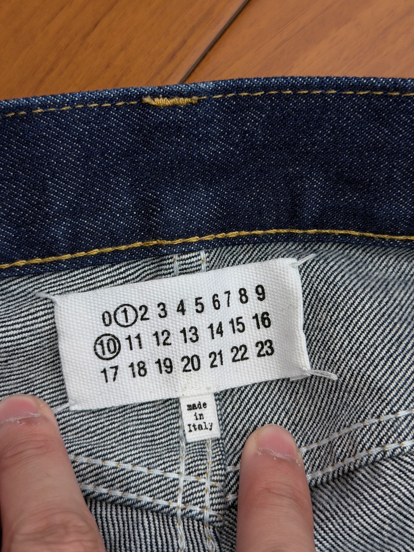Maison Margiela Dark Blue Wide Leg Jeans — detail