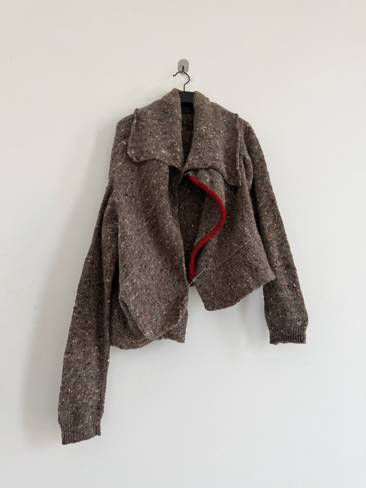 Y's Wool Blend Knit Cardigan — label