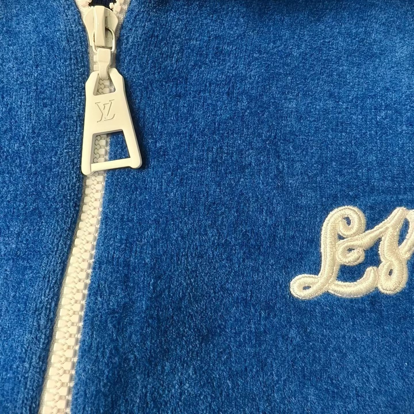 Louis Vuitton Blue Half-Zip Terry Top — detail