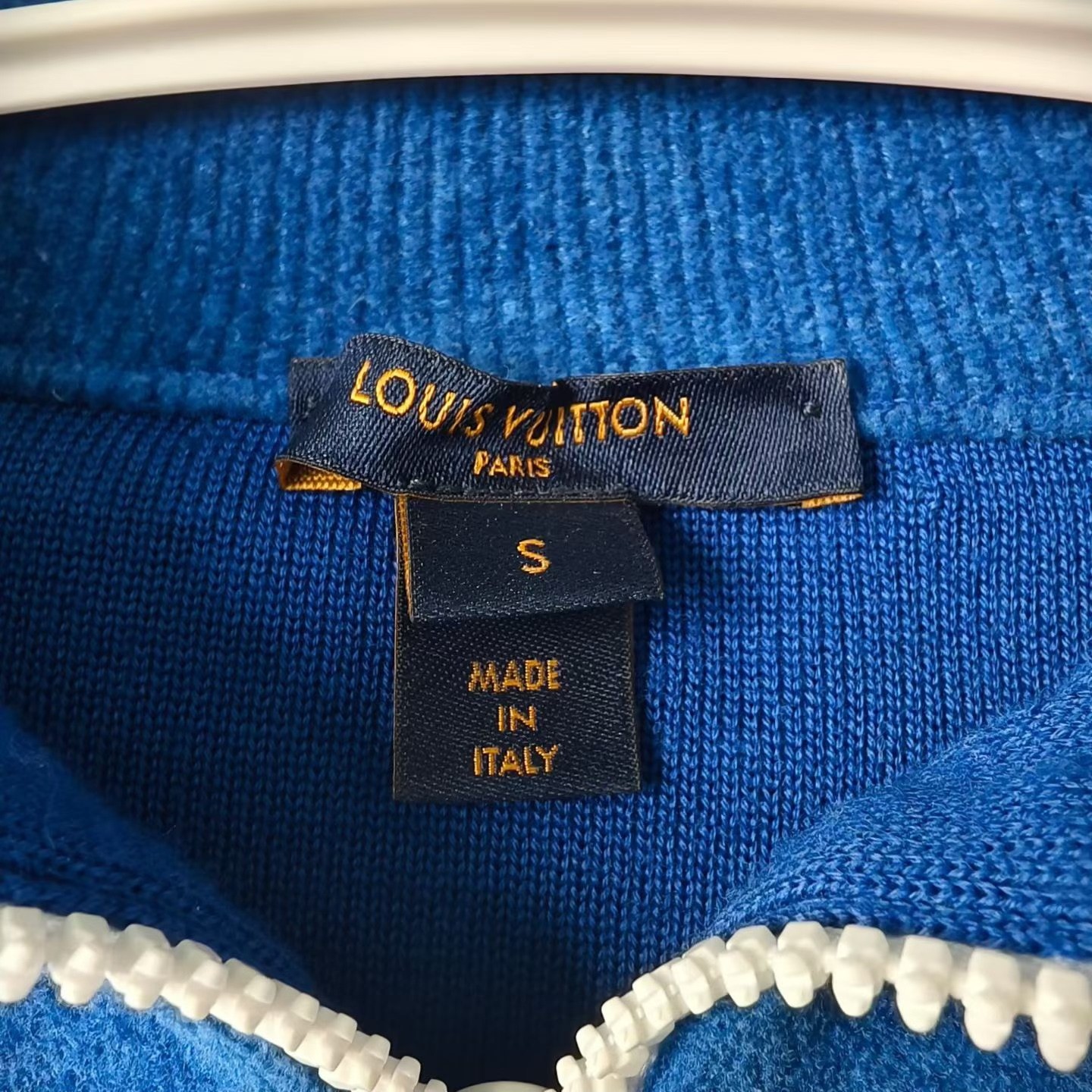 Louis Vuitton Blue Half-Zip Terry Top — back