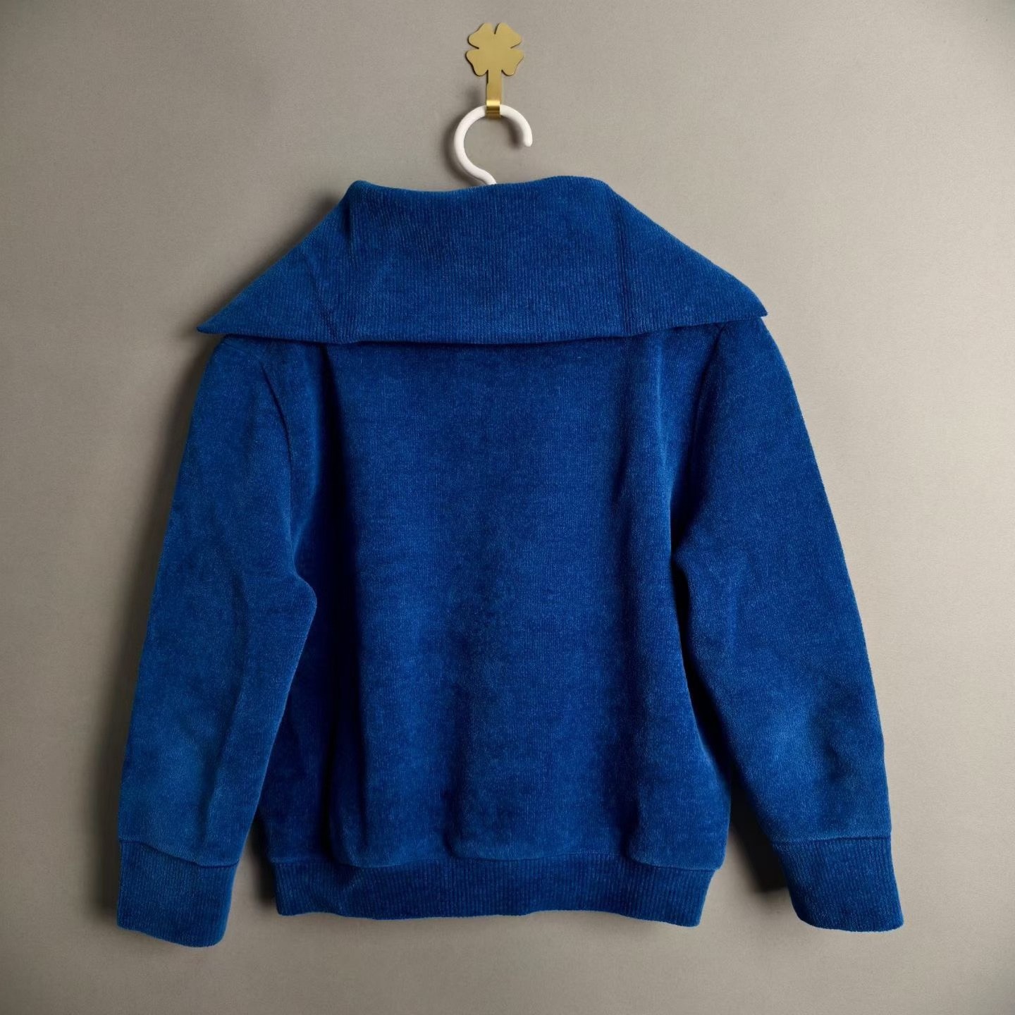 Louis Vuitton Blue Half-Zip Terry Top — front