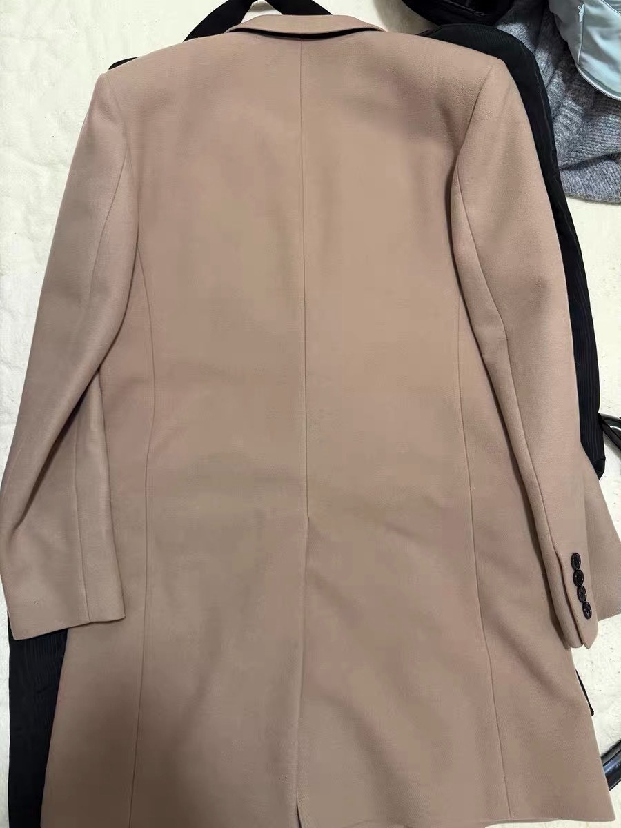 Saint Laurent Camel Wool Cashmere Coat — back