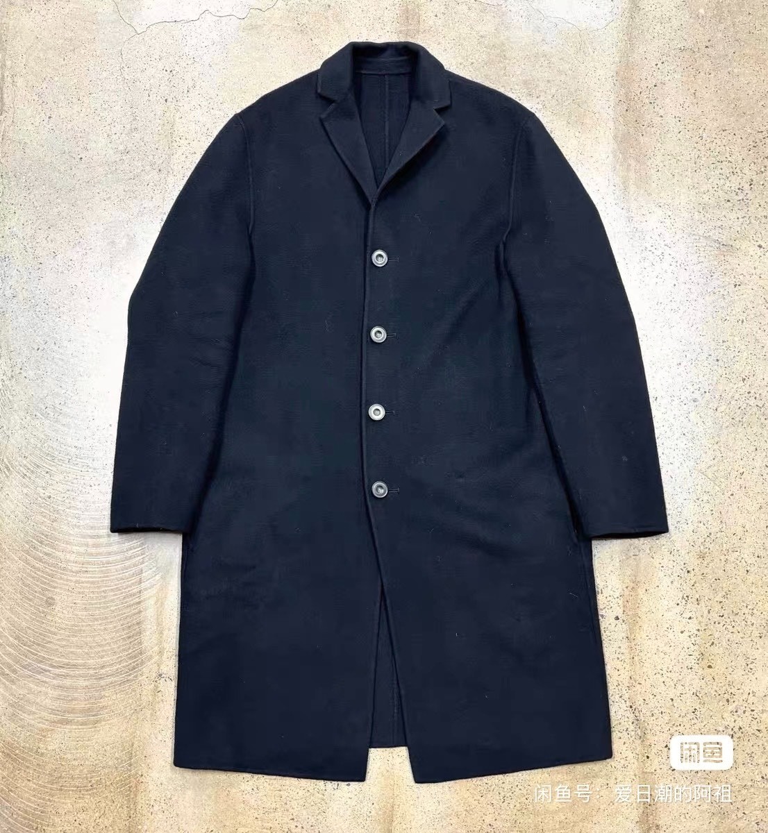 Acne Studios Dark Navy Wool Overcoat