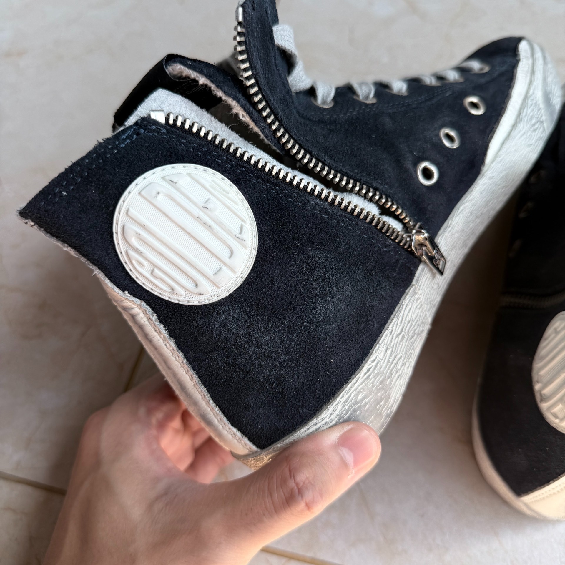 Golden Goose Francy High-Top Sneaker — label