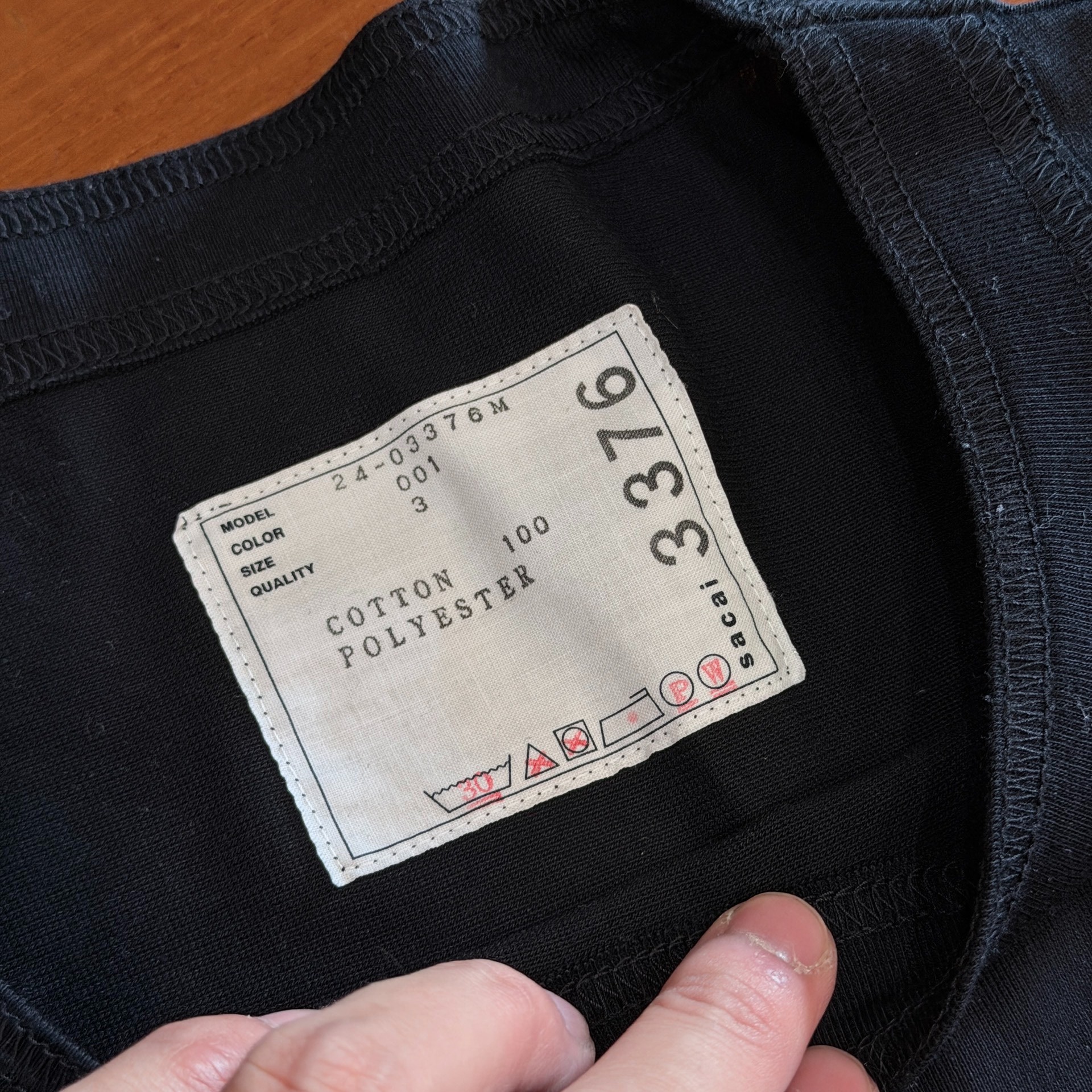 Sacai Deconstructed Pocket Short Sleeve Tee — back