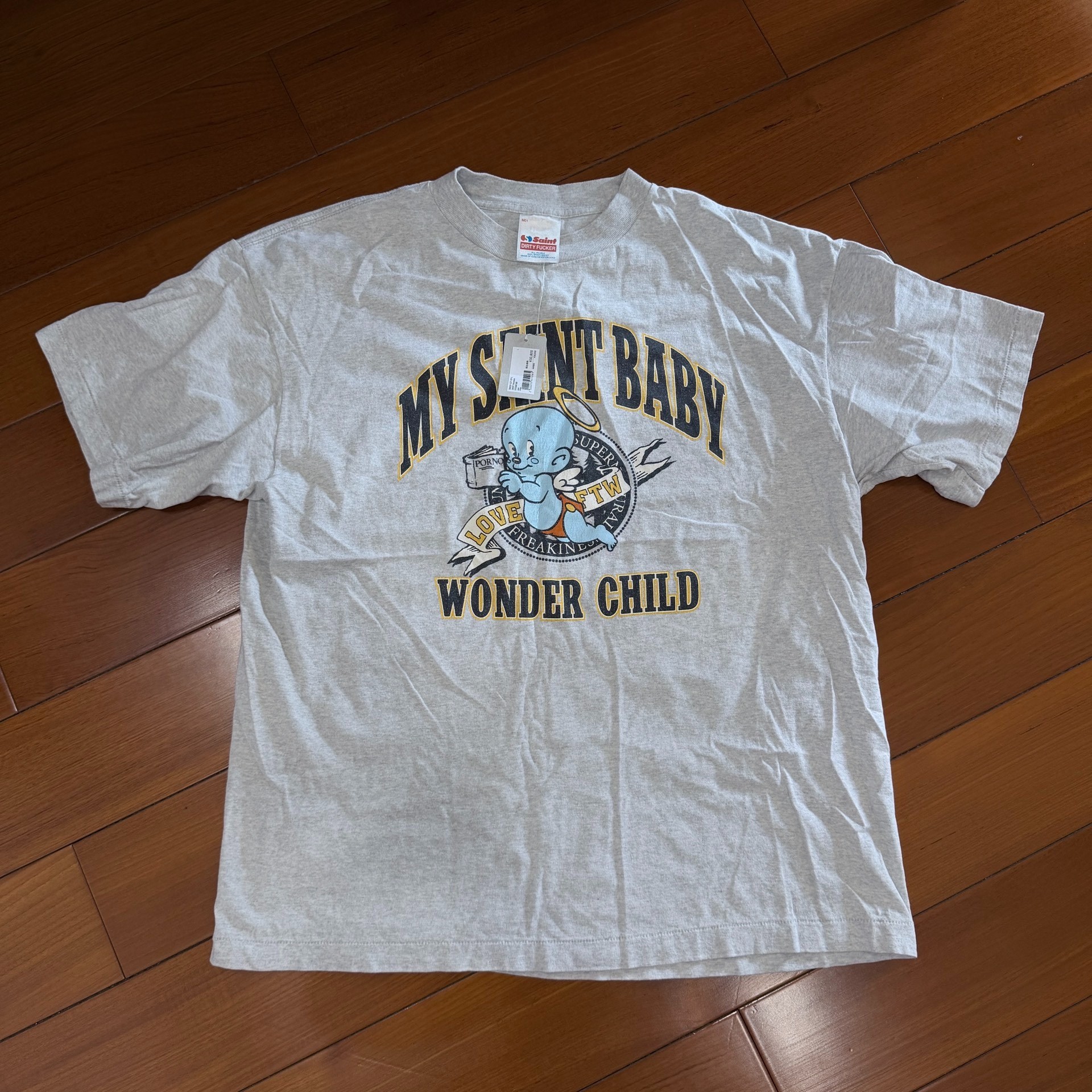 Saint Michael Gray Angel Graphic T-Shirt