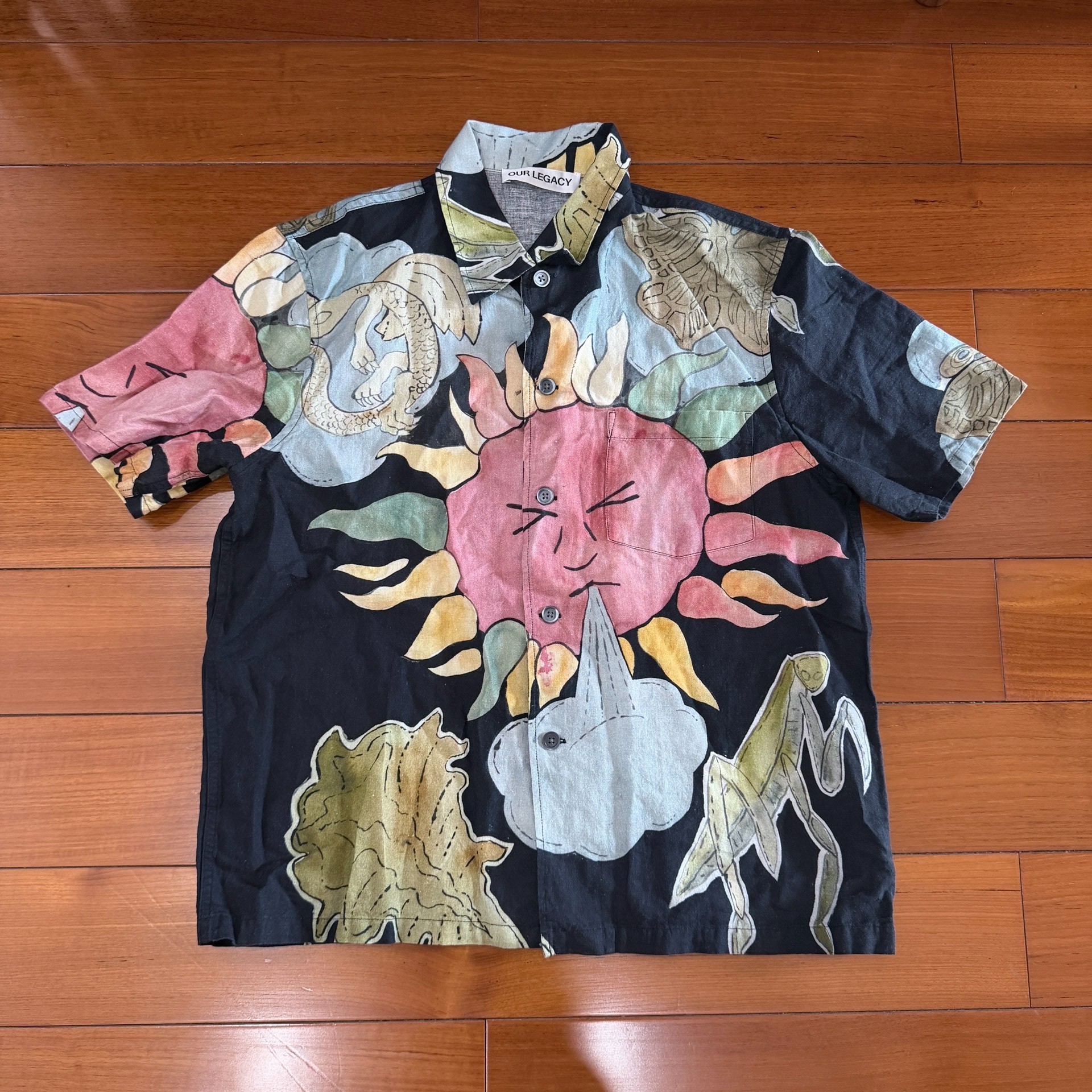 Our Legacy Sunflower Graffiti Short-Sleeve Shirt