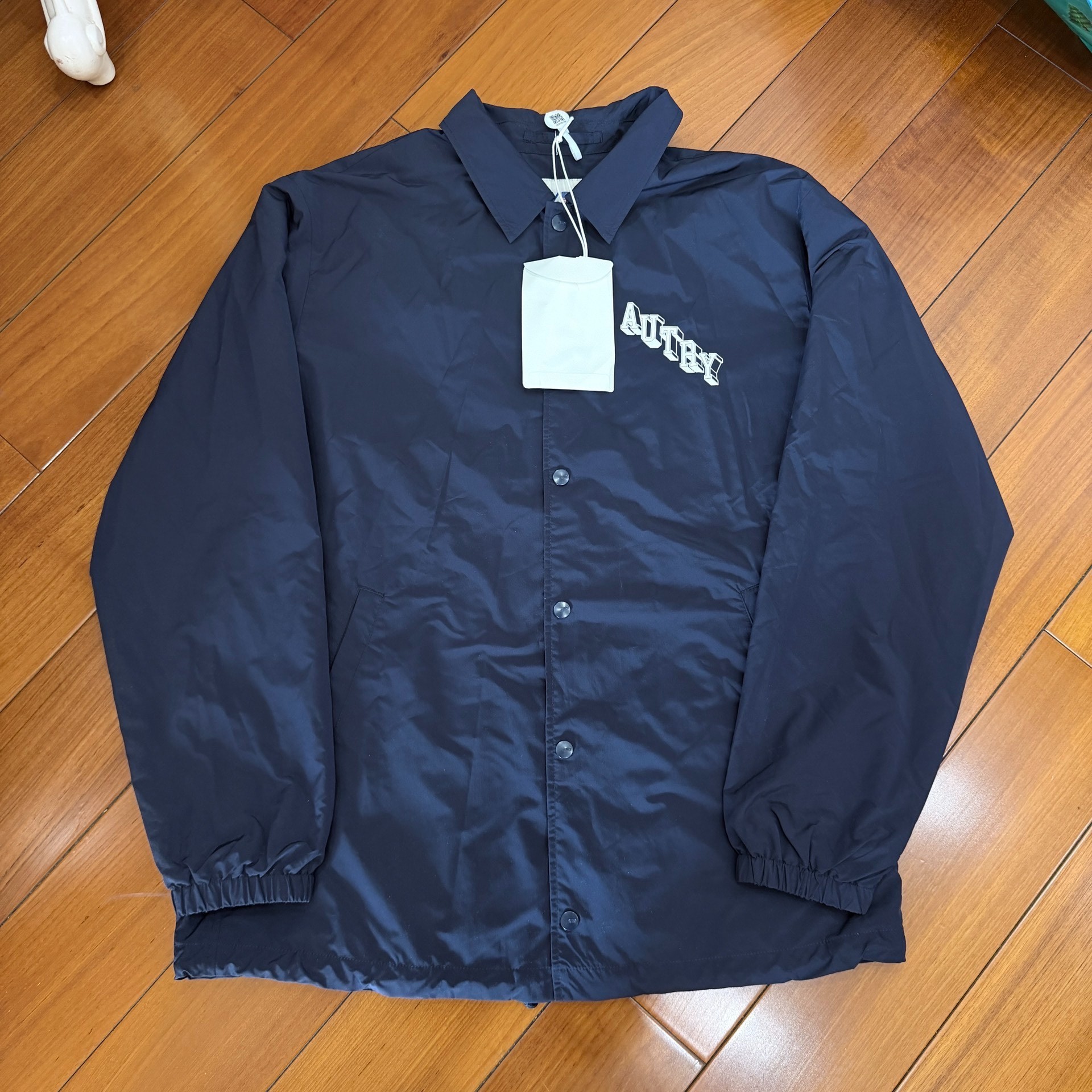 Autry Navy Nylon Coach Jacket