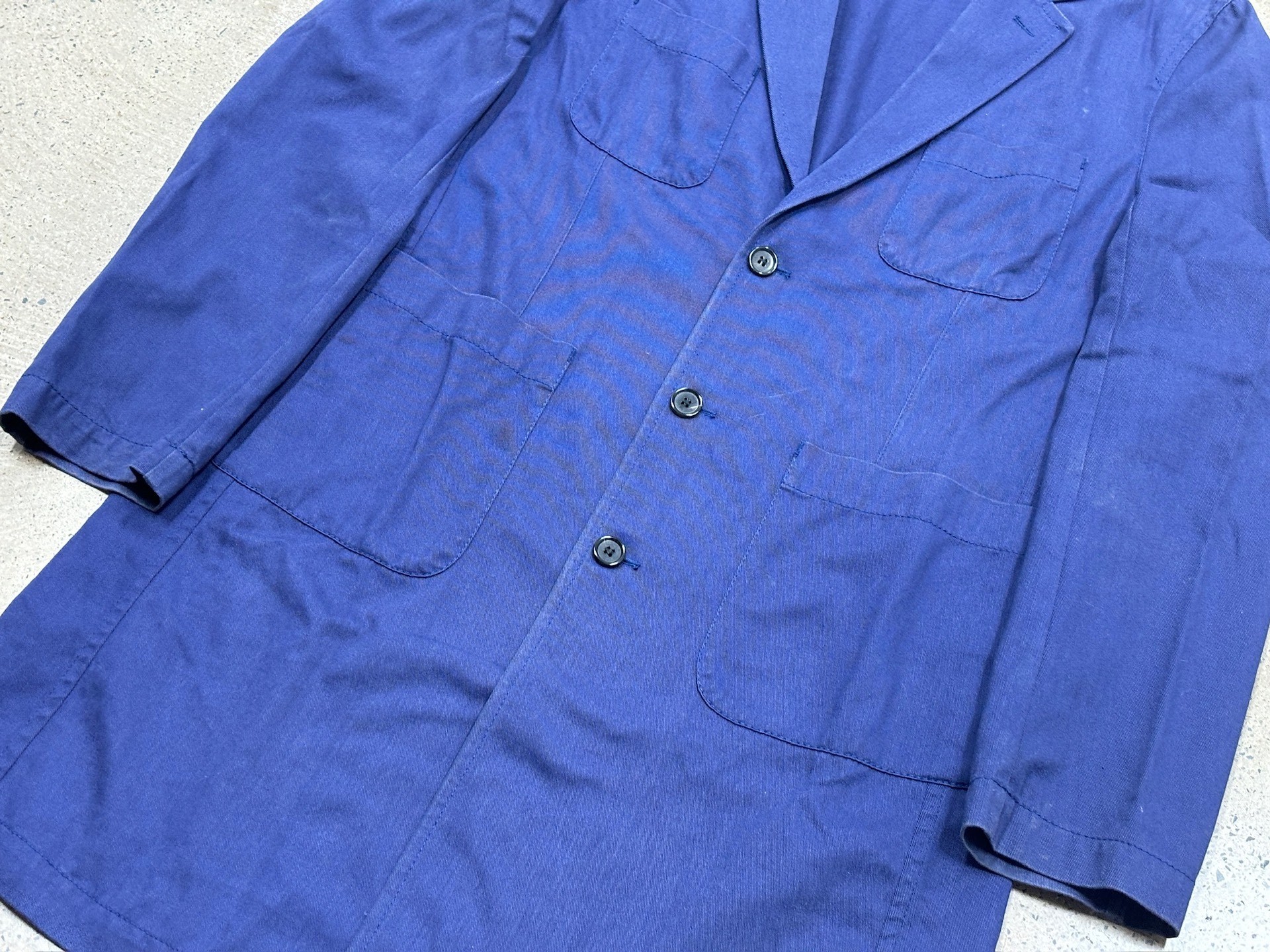 Comme Des Garcons Boys Blue Long Coat — label
