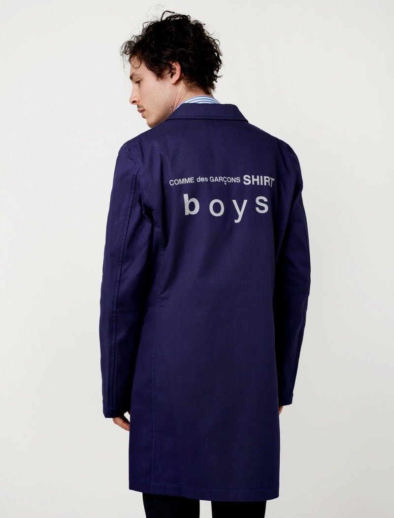 Comme Des Garcons Boys Blue Long Coat — detail