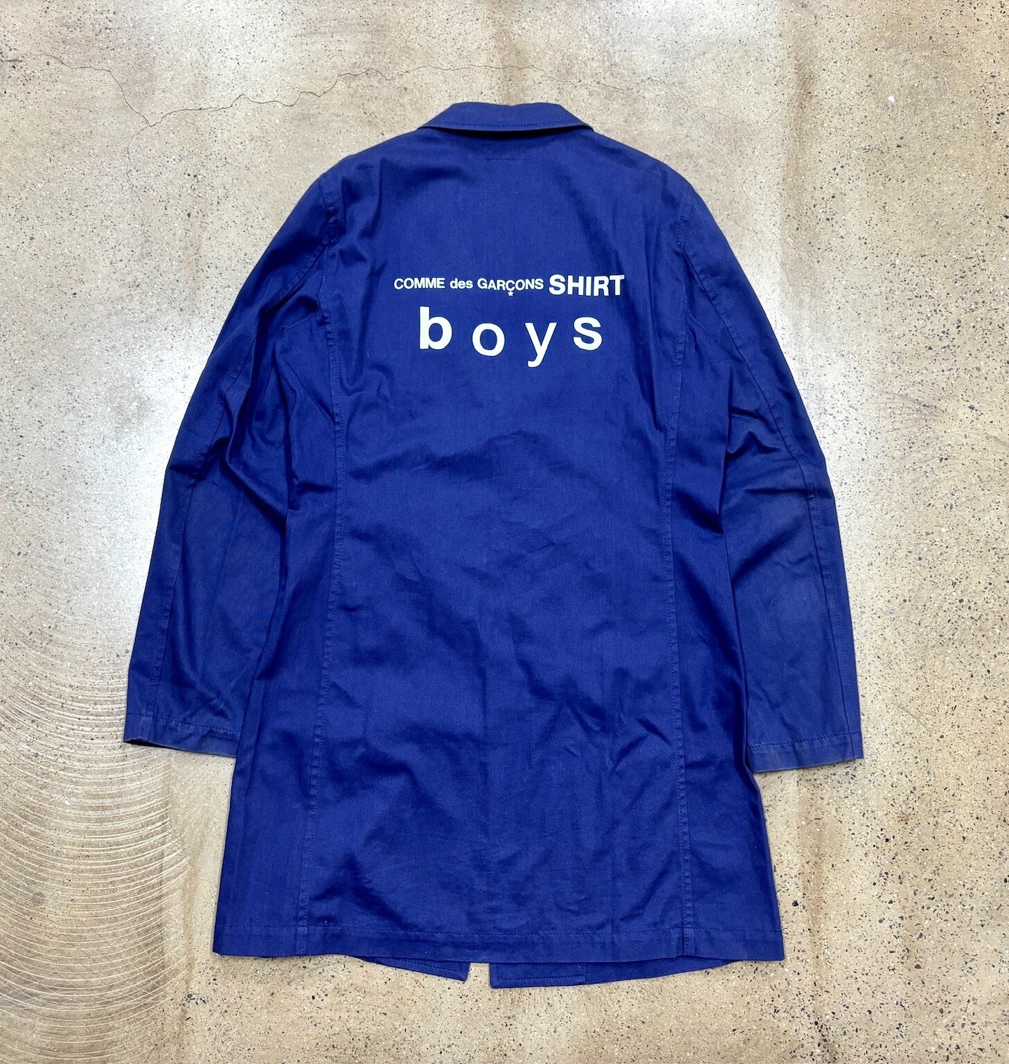 Comme Des Garcons Boys Blue Long Coat