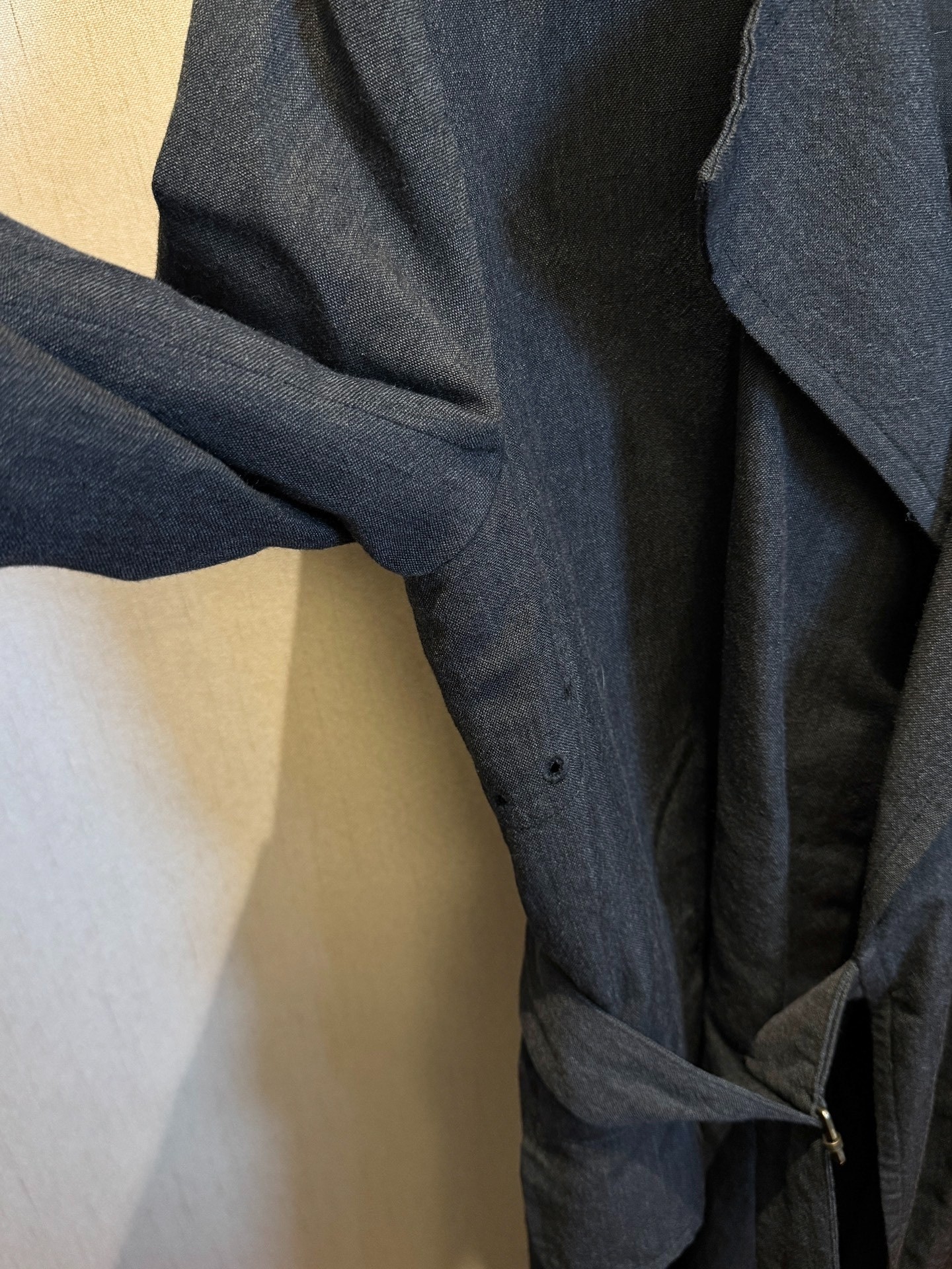 Sus-sous Motorbike Wool Linen Coat — label
