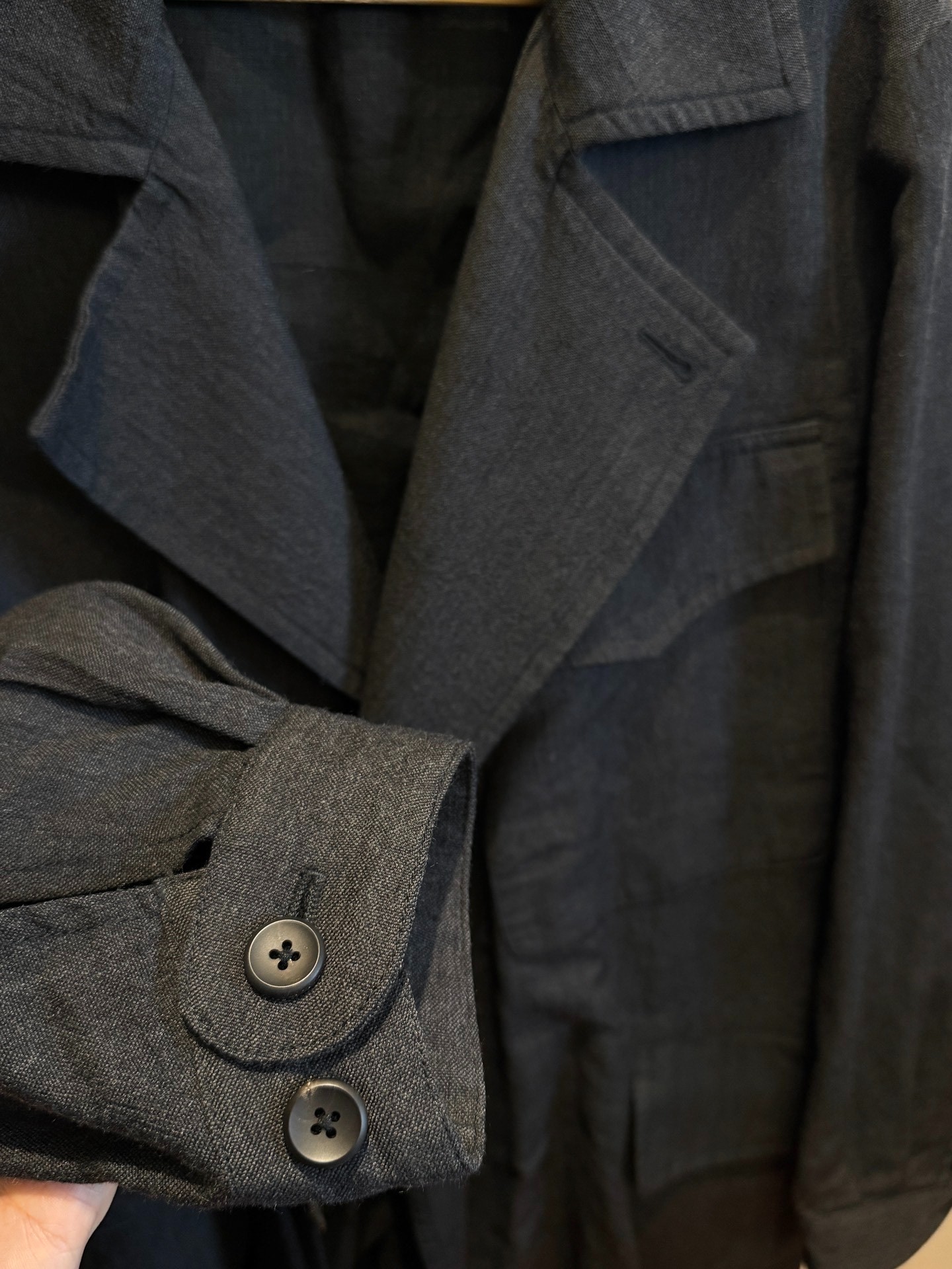 Sus-sous Motorbike Wool Linen Coat — back