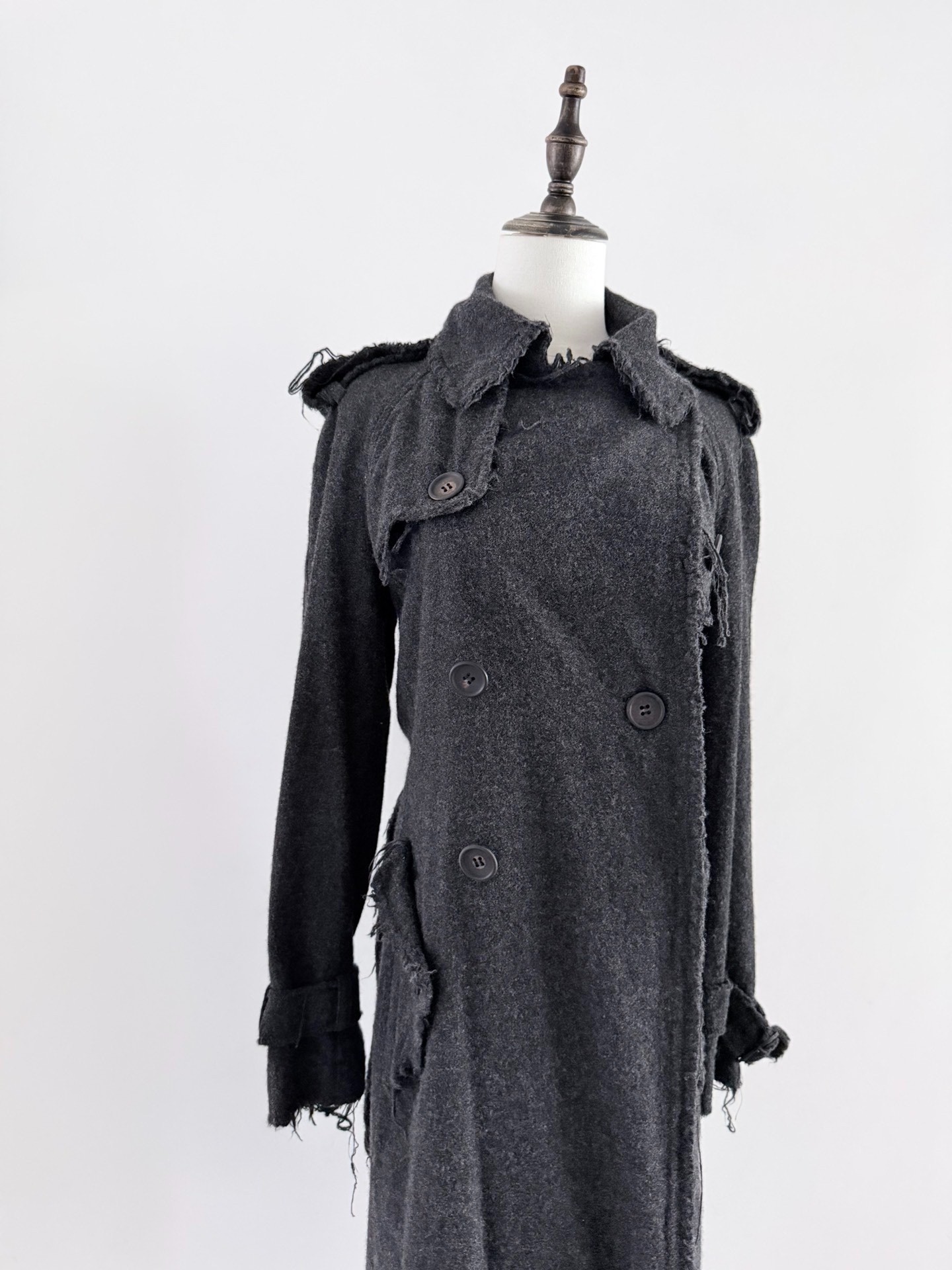 Junya Watanabe 03FW Distressed Wool Trench Coat — label