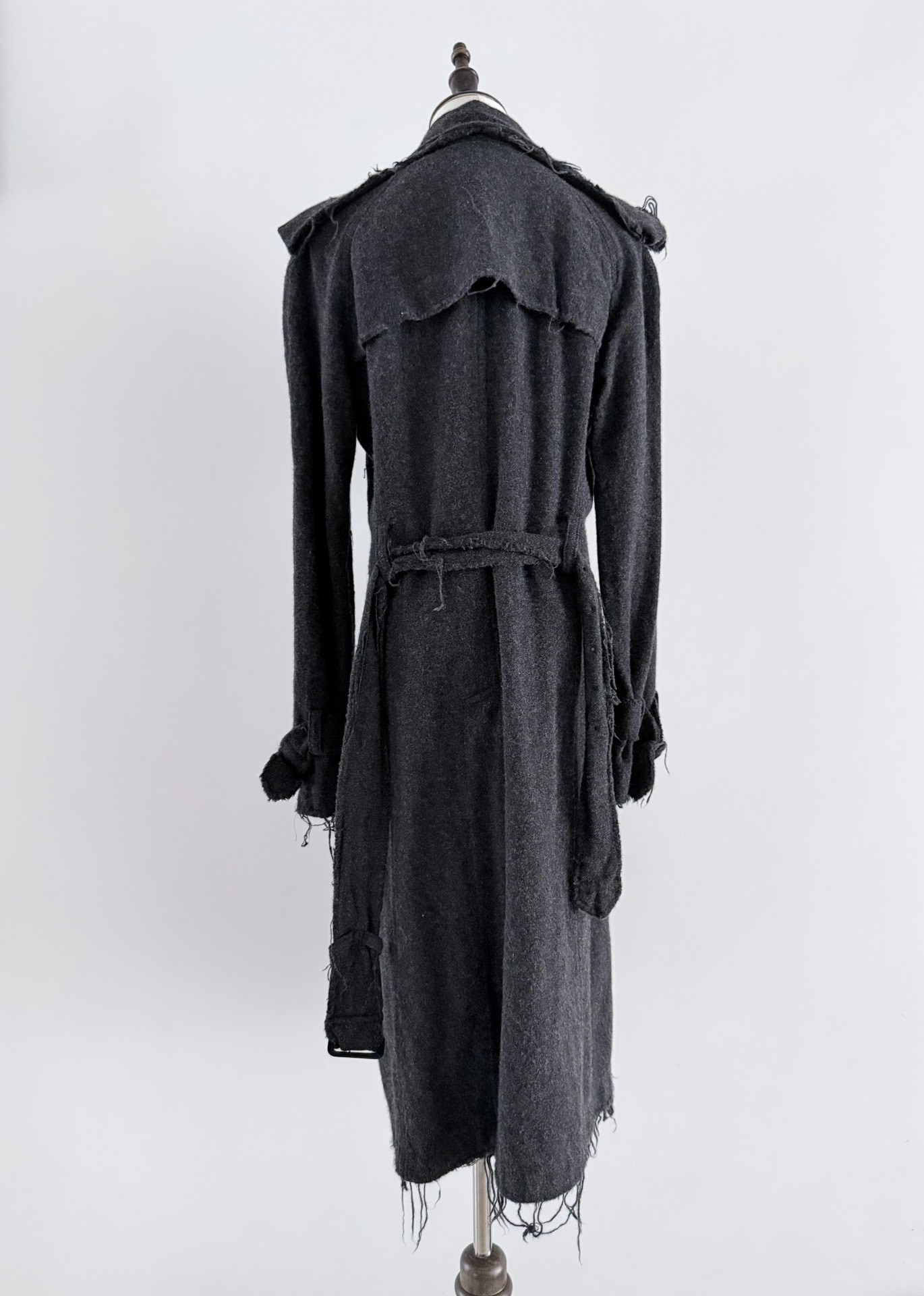 Junya Watanabe 03FW Distressed Wool Trench Coat — back