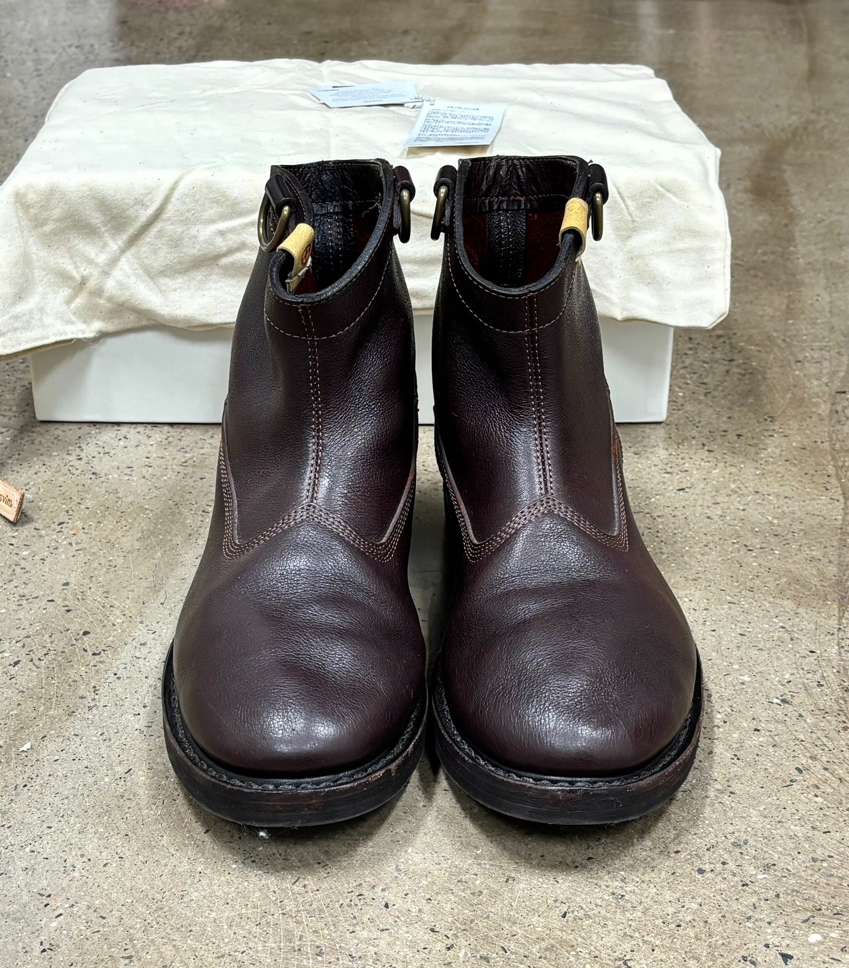 Visvim D-Ring Dark Brown Leather Boots — back