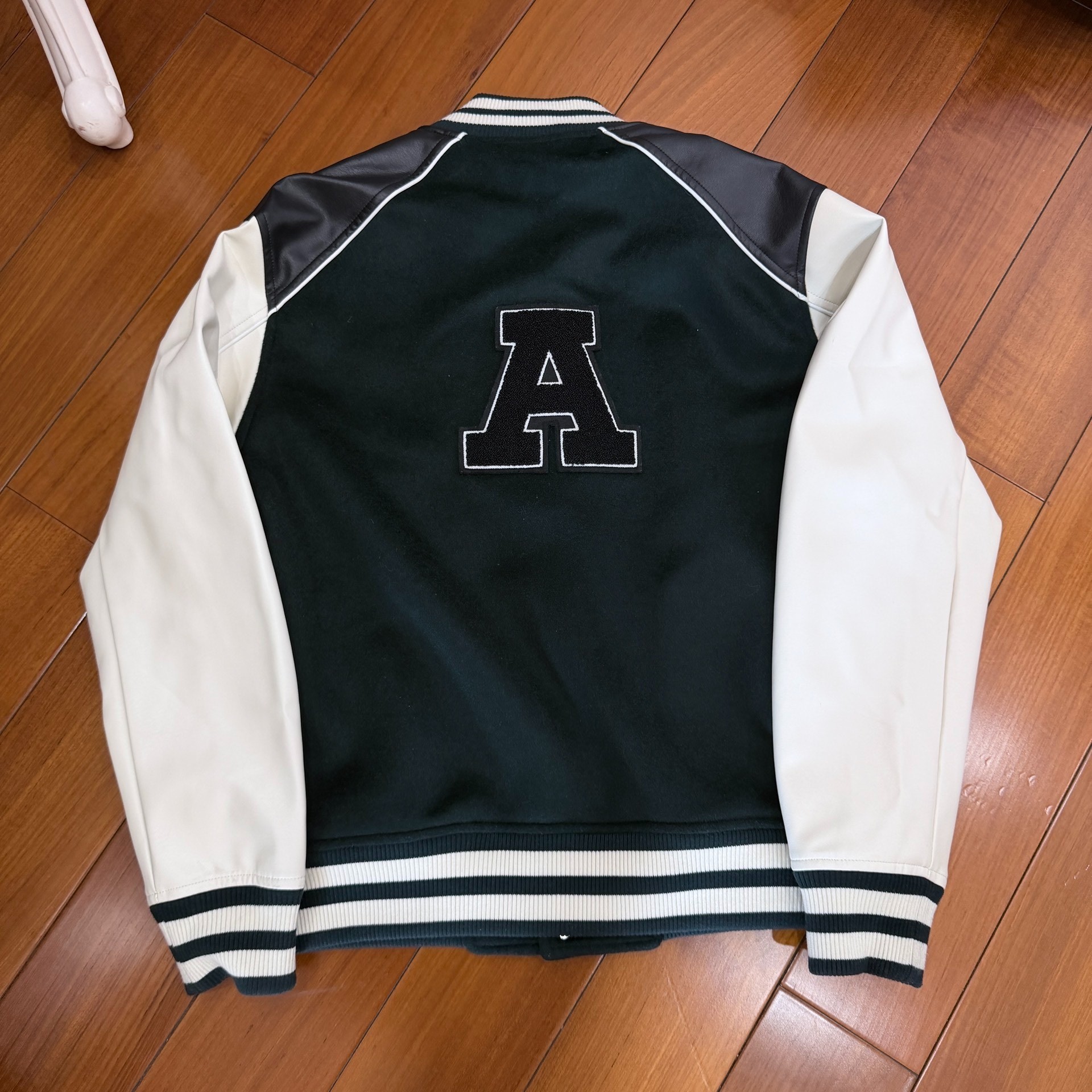 Axel Arigato Green White Varsity Jacket — front