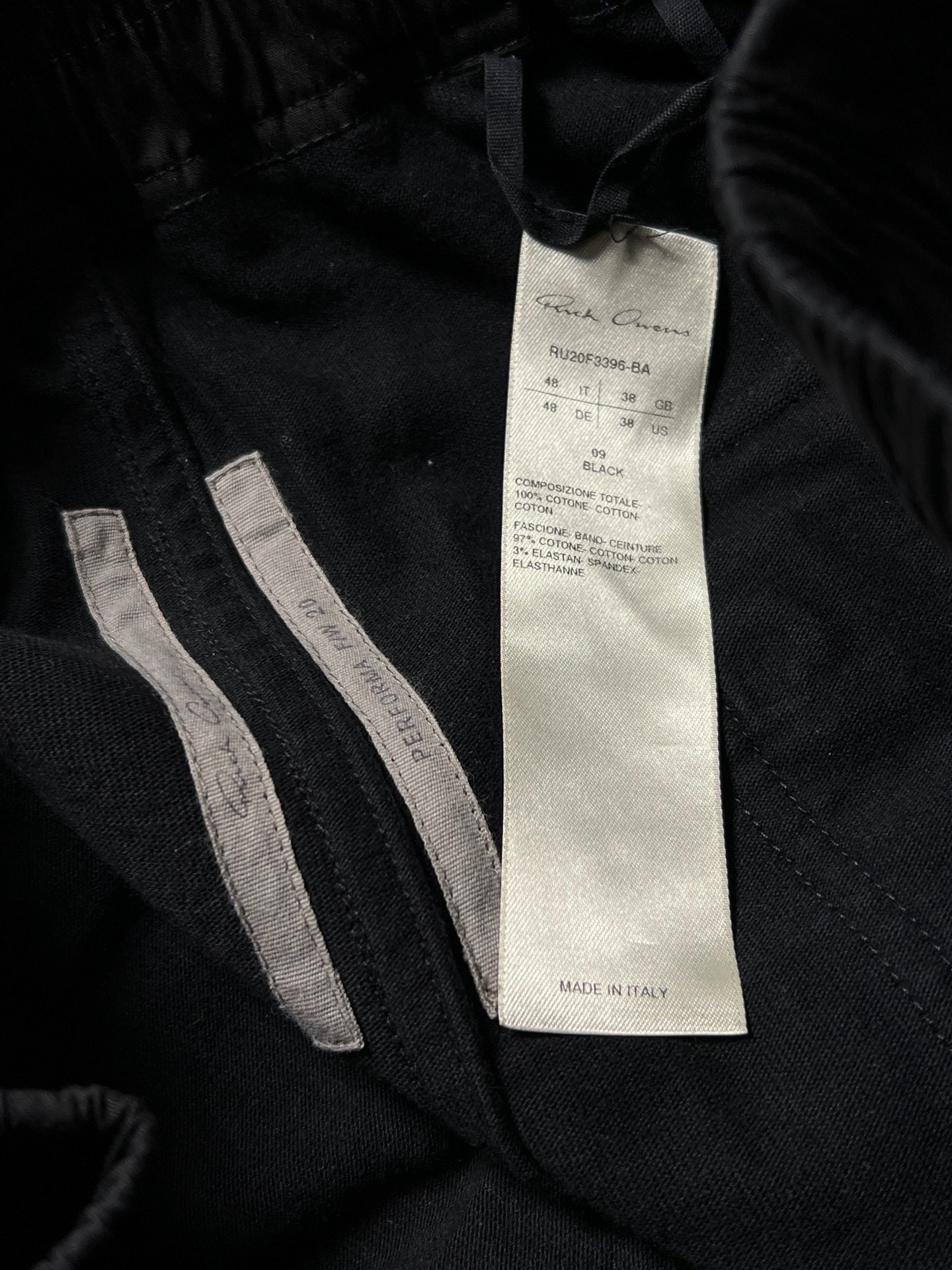 Rickowens 20FW Black Drop-Crotch Pants — back