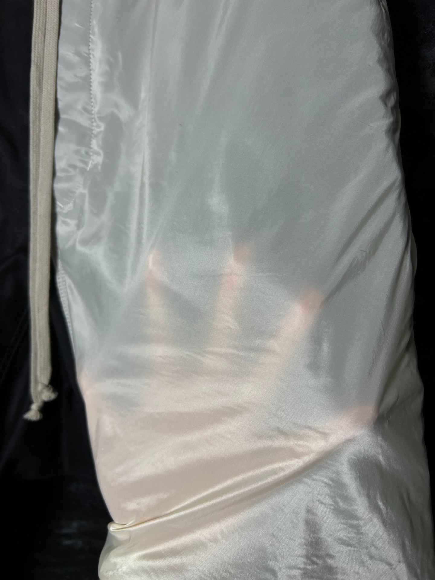 RickOwens 19ss Deconstructed Silk Shorts — detail
