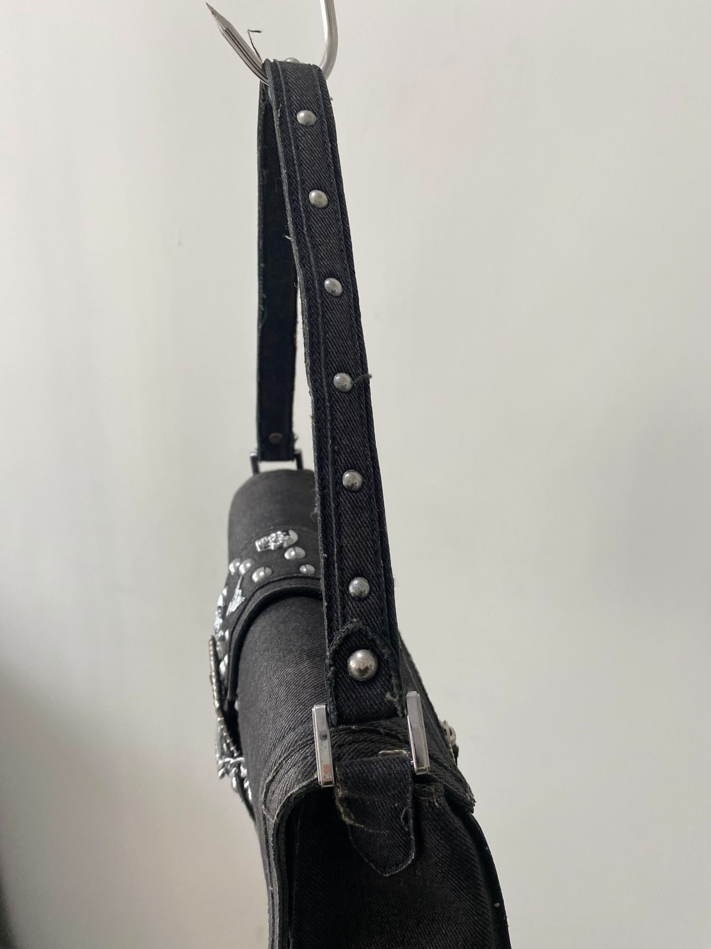Jean Paul Gaultier Black Denim Underarm Bag — back