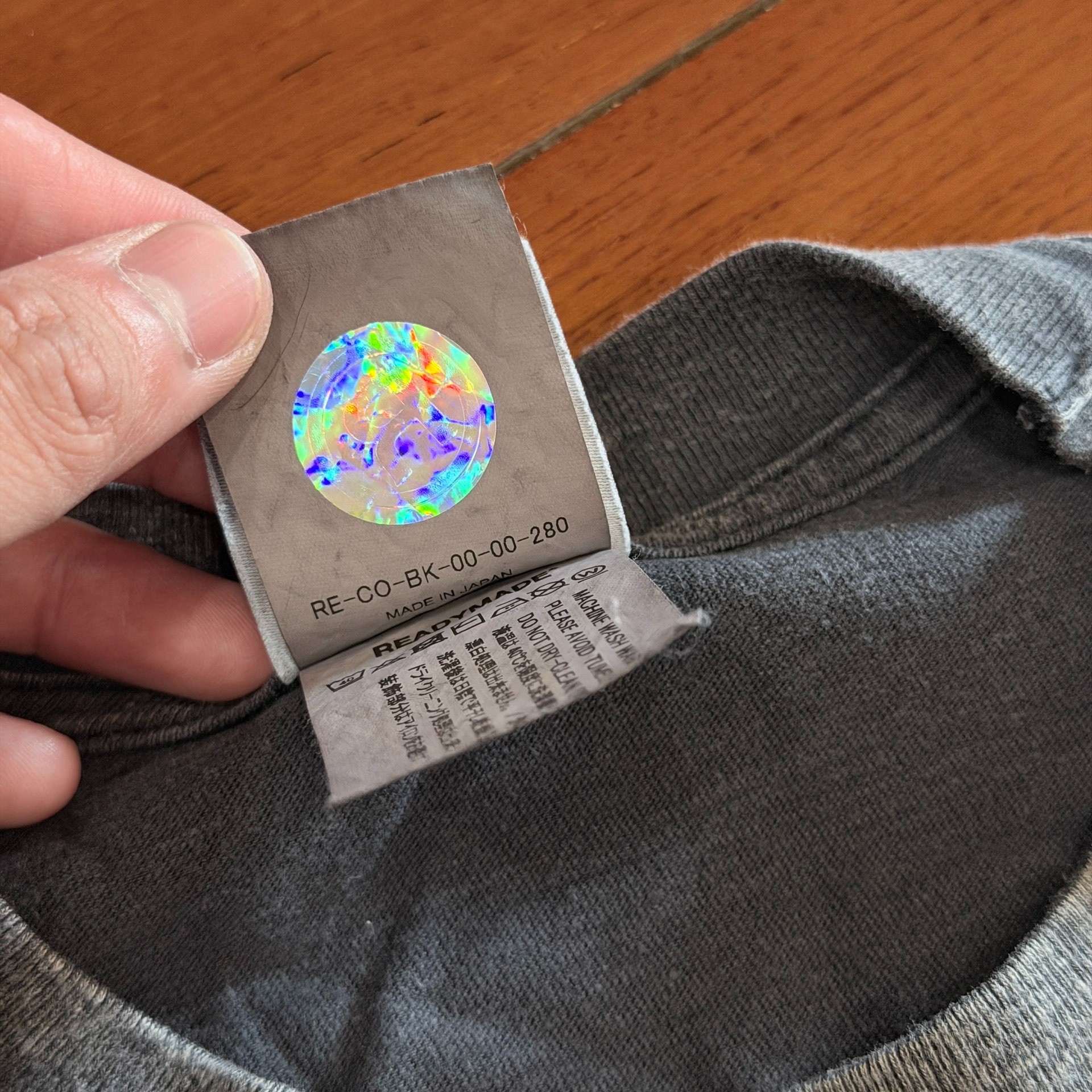 Readymade Charcoal Sunflower T-Shirt — label