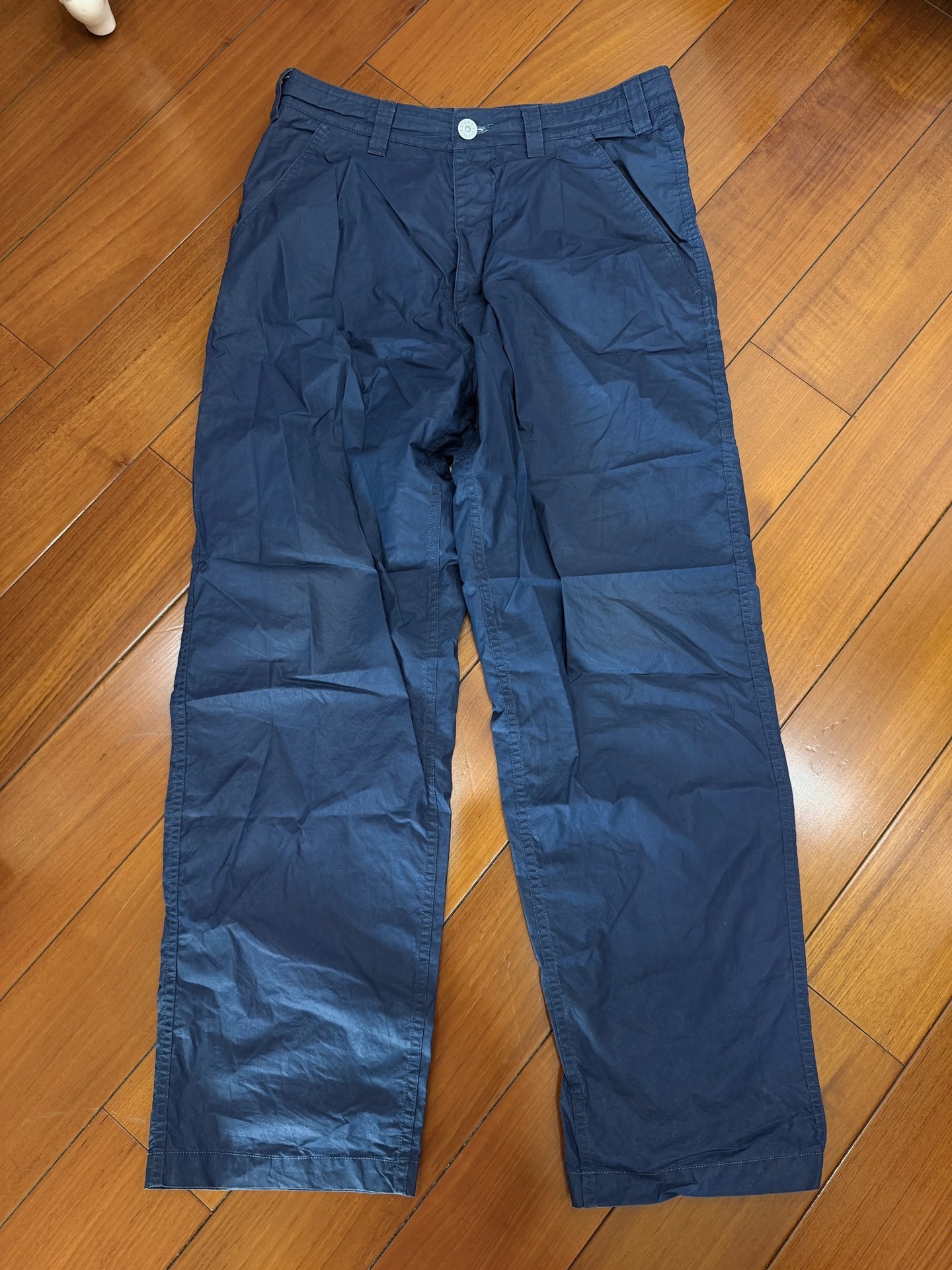 Stone Island Navy Wide-Leg Pants — front