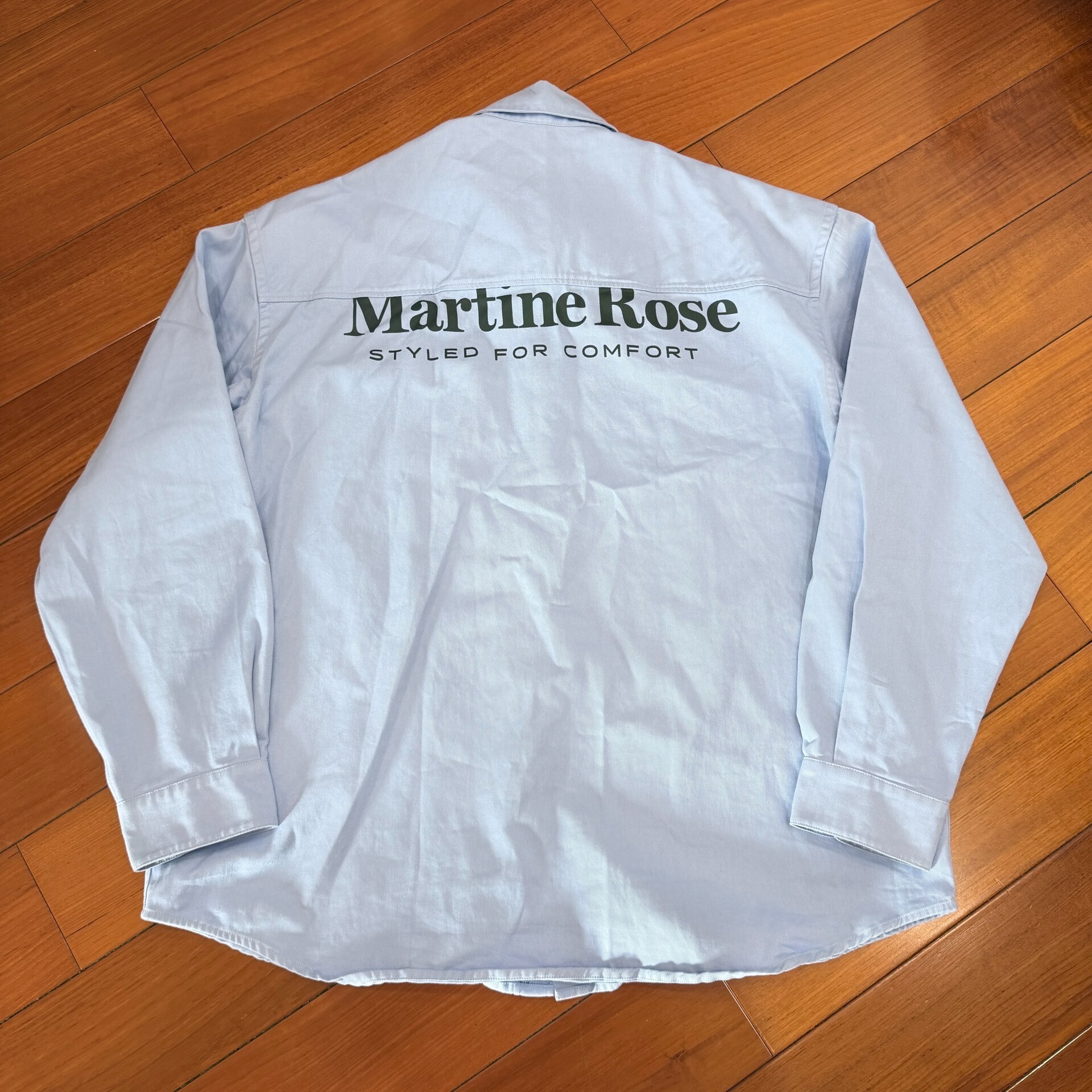 Martine Rose Blue Loose Long Sleeve Shirt Jacket