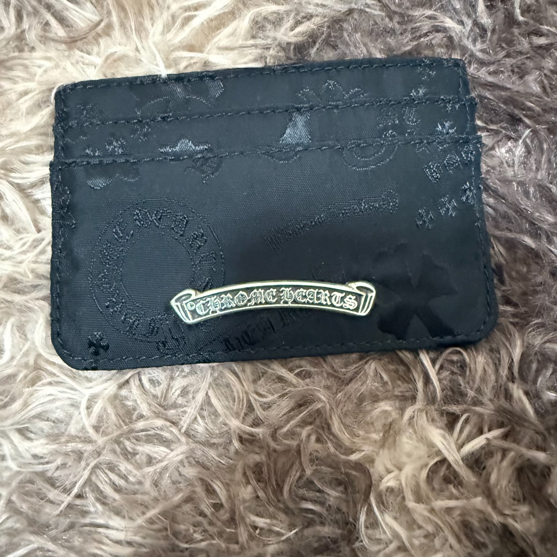 Chrome Hearts Nylon Silver Scroll Card Holder