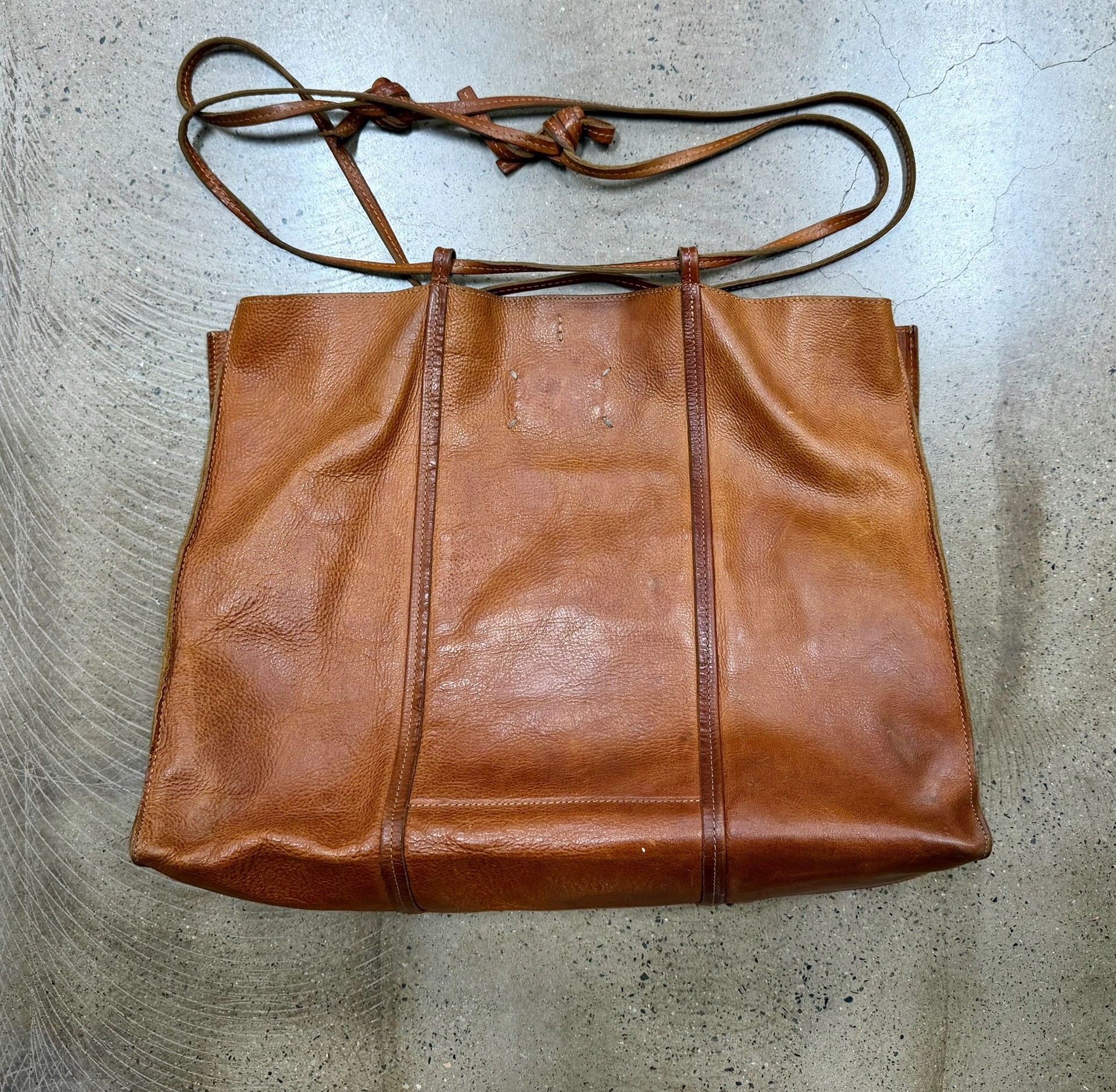 Maison Margiela Brown Leather Tote Bag