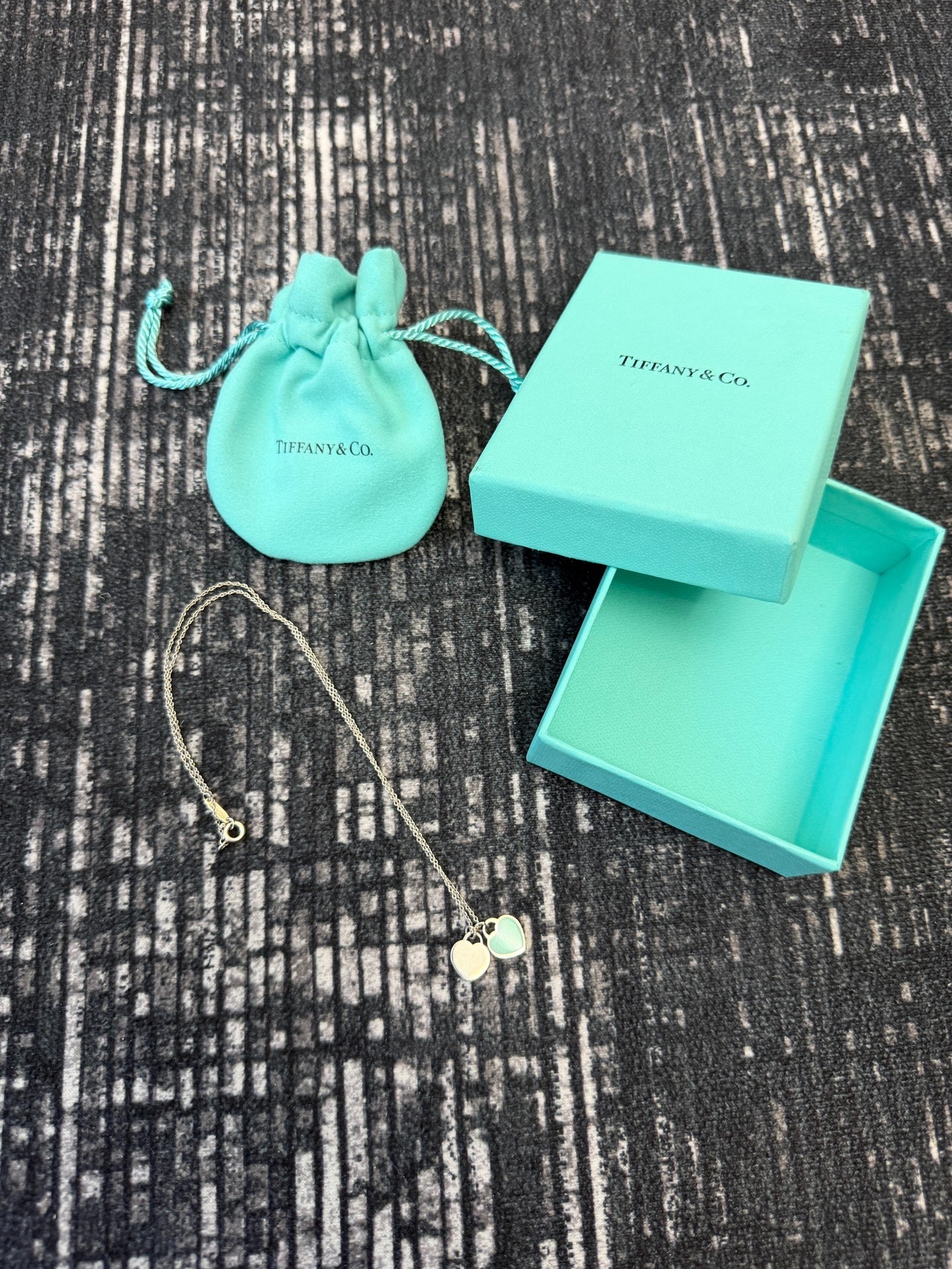 Tiffany & Co. Silver Double Heart Necklace