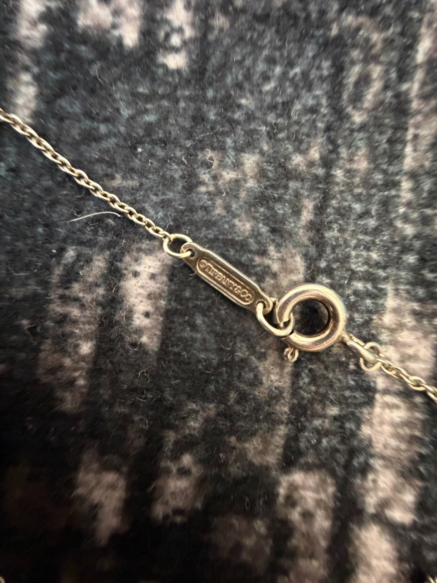 Tiffany & Co. Silver Double Heart Necklace — label