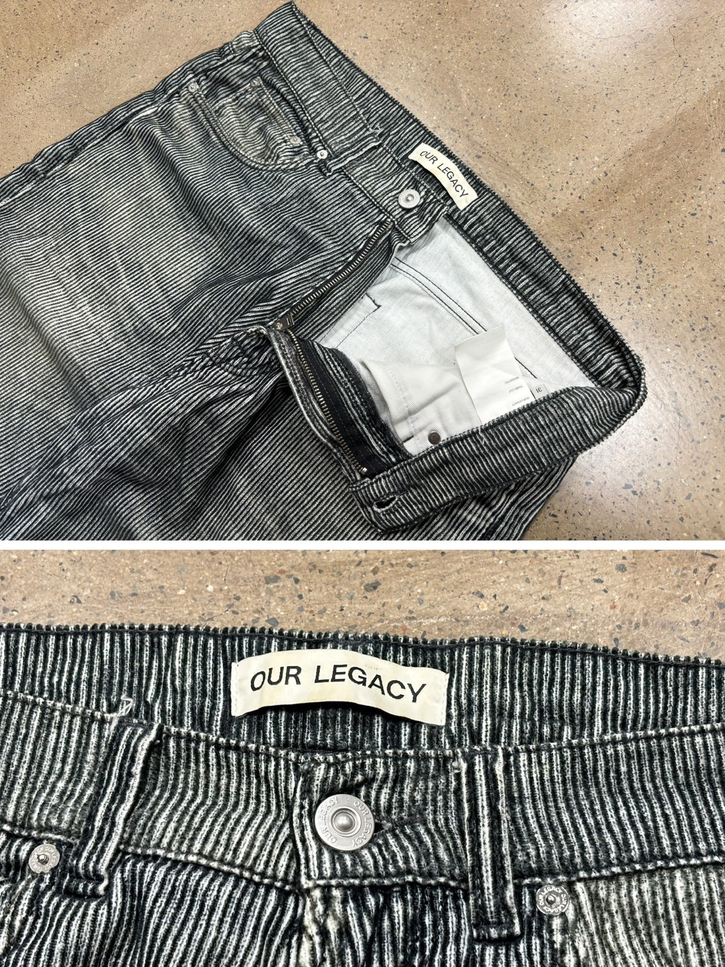 OUR LEGACY Third Cut Corduroy Pants — label