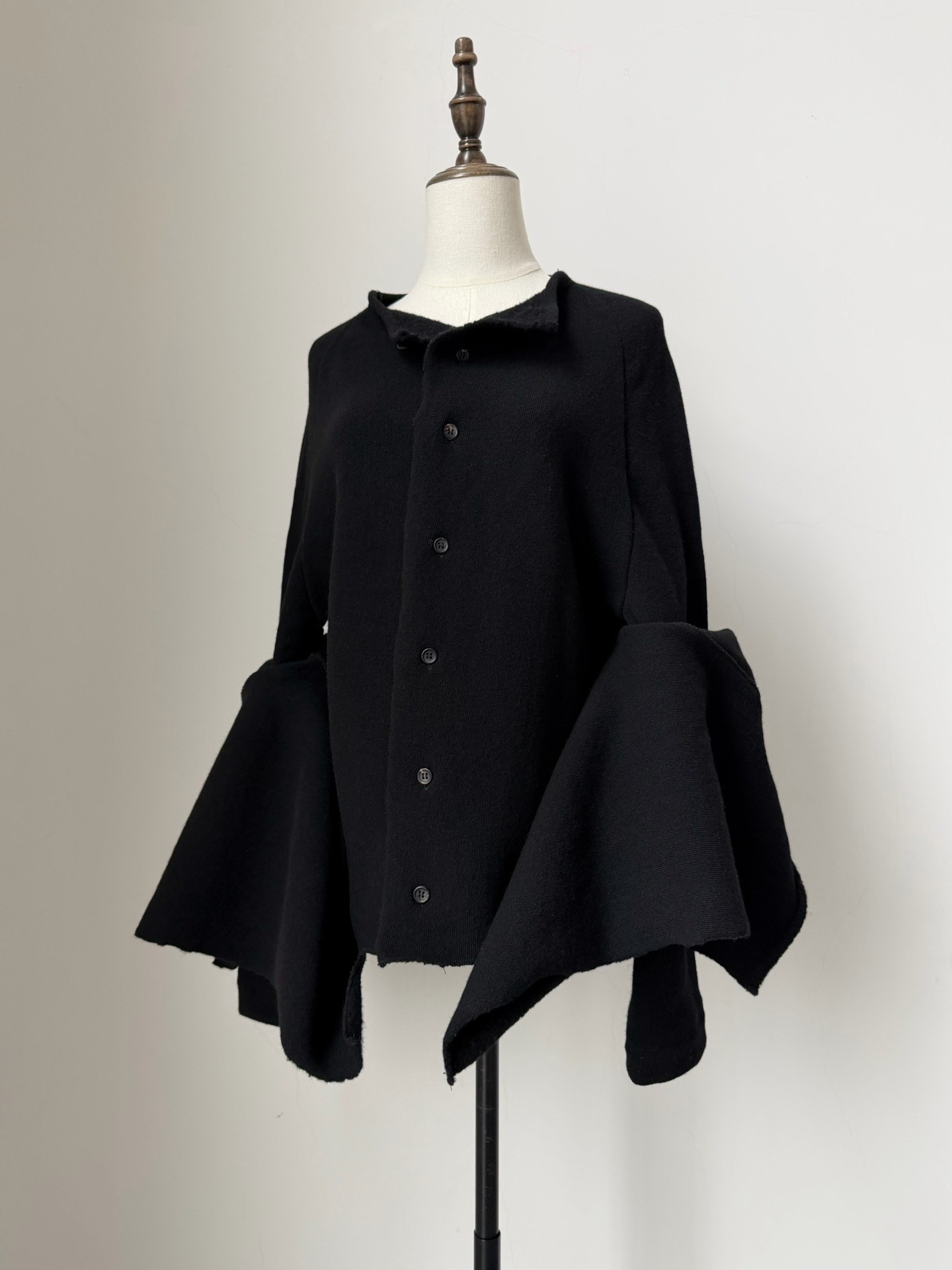 Y's Deconstructed Wool Long Coat — label
