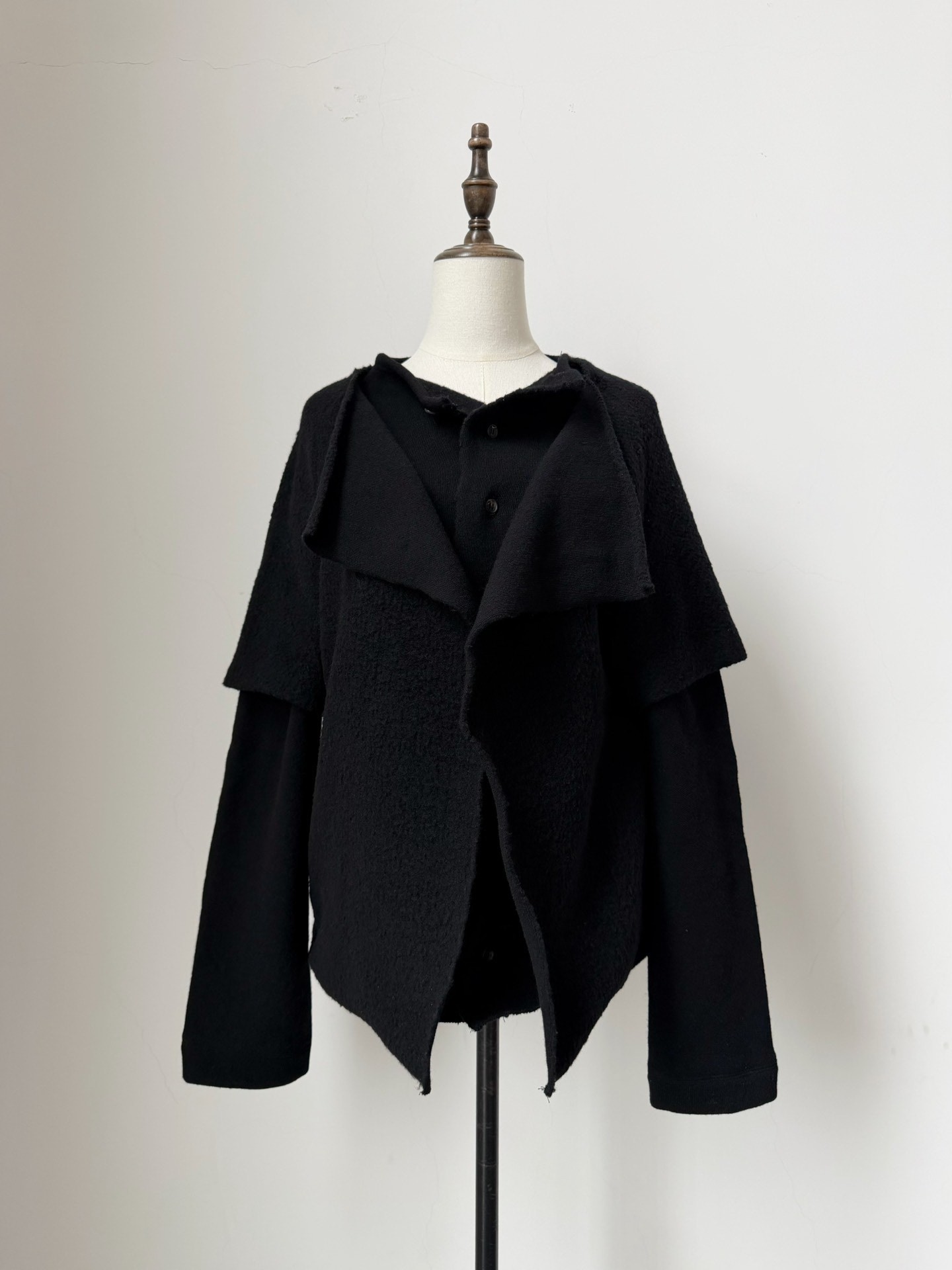 Y's Deconstructed Wool Long Coat — front