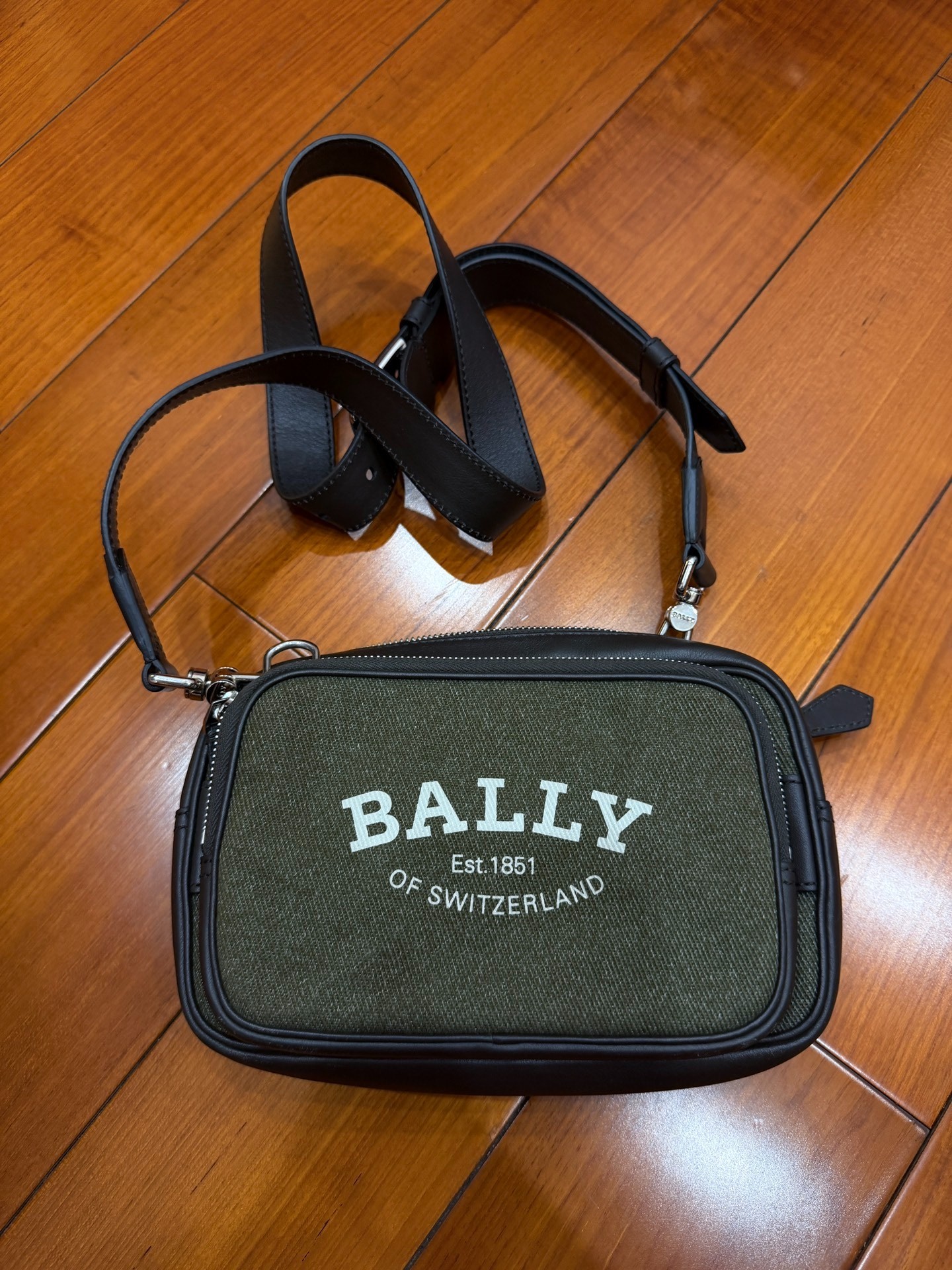Bally Olive Green Crossbody Camera Bag
