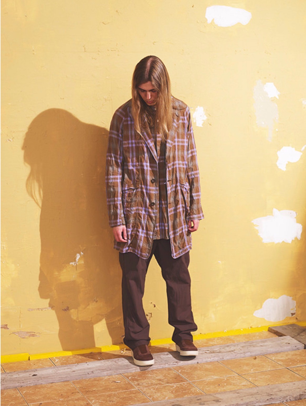 Nonnative Long Plaid Oversize Coat — front